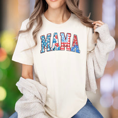 "MAMA" | Distressed Grunge Typography Unisex Adult T-Shirt | Patriotic Lifestyle