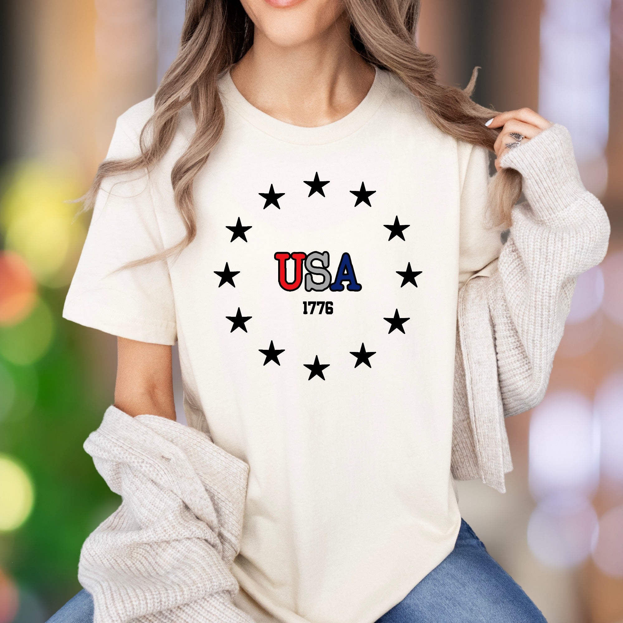 "USA 1776" | Retro Patriotic Unisex Adult T-Shirt | American Heritage