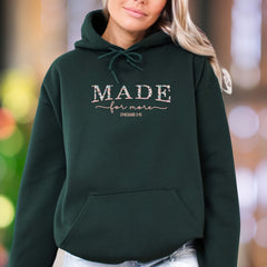 "MADE for more EPHESIANS 2:10" | Floral Typography Unisex Adult Hoodie | Motivational Lifestyle