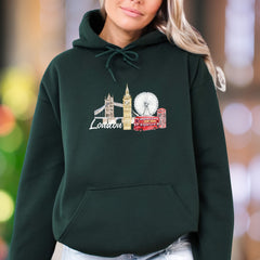 "London" | Watercolor Cityscape Unisex Adult Hoodie | Travel Lover Lifestyle
