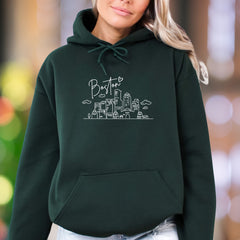 "Boston" | Minimal Cityscape Unisex Adult Hoodie | Urban Lifestyle