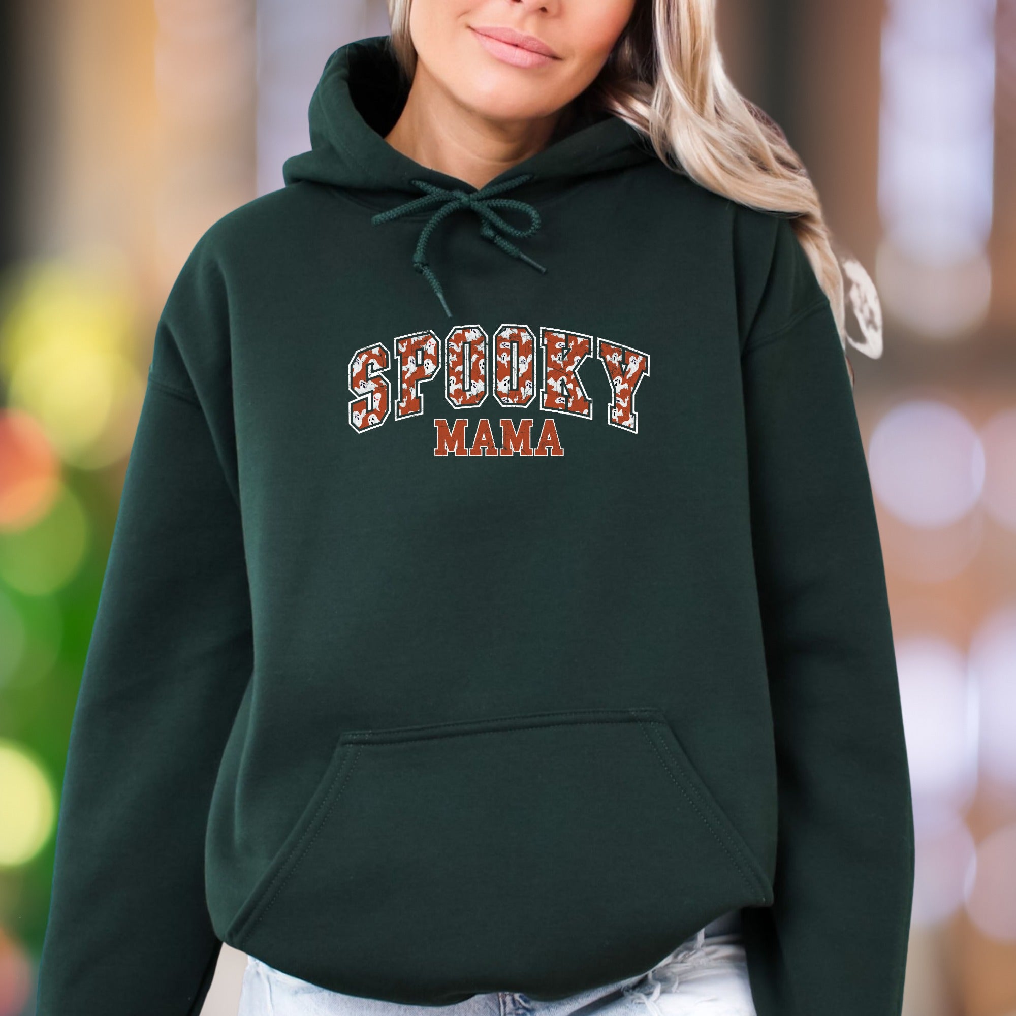 "Spooky Mama" | Distressed Graphic Unisex Adult Hoodie | Halloween Lifestyle