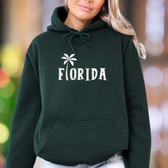 "Florida" | Palm Tree Typographic Unisex Adult Hoodie | Sunshine State Lifestyle