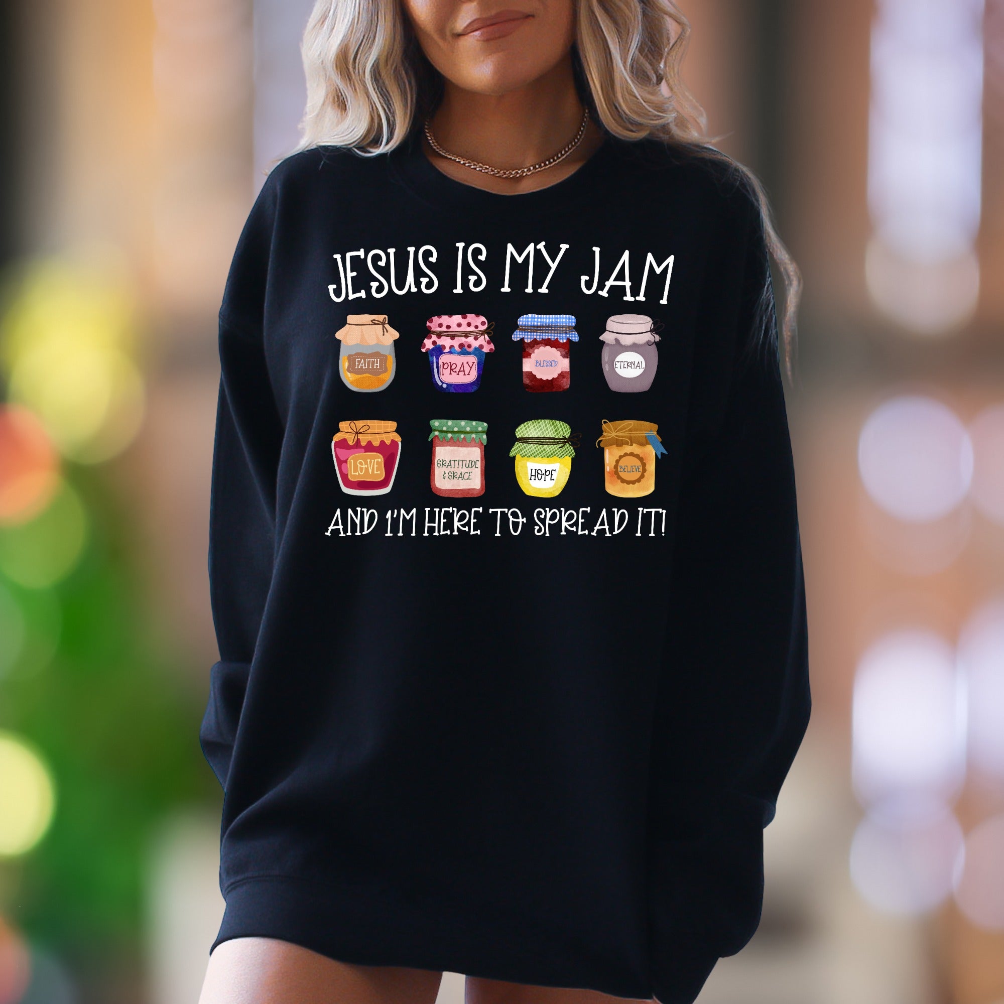 "Jesus Is My Jam" | Whimsical Graphic Unisex Adult Sweatshirt | Faith-Inspired Lifestyle
