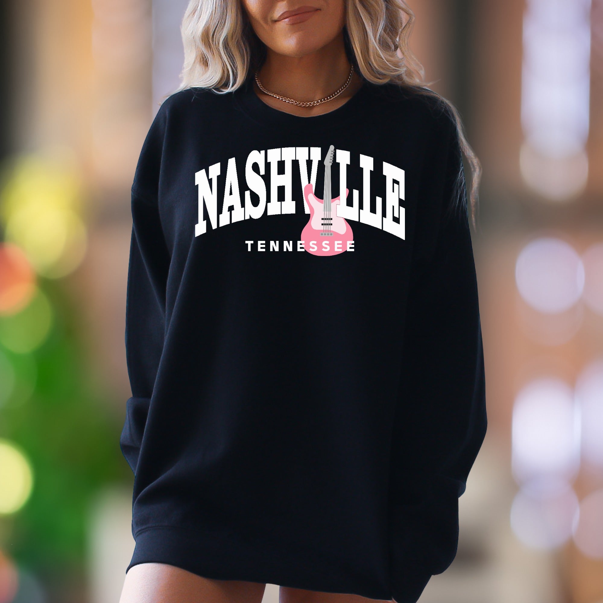 "Nashville Tennessee" | Music City Graphic Unisex Adult Sweatshirt | Lifestyle Travel