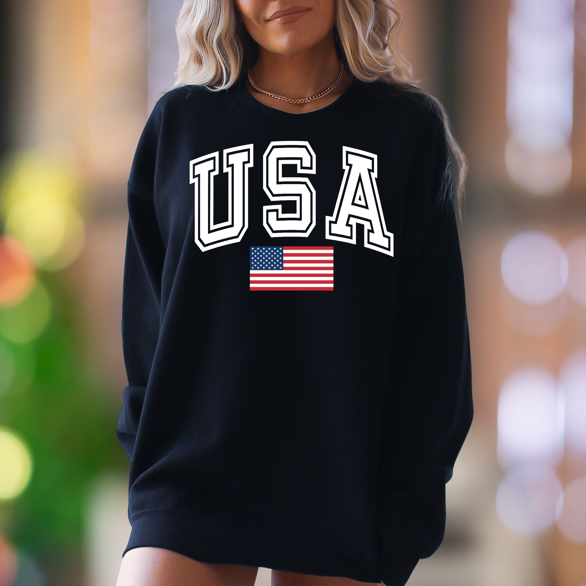 "USA" | Patriotic Collegiate Unisex Adult Sweatshirt | American Pride Secondary image
