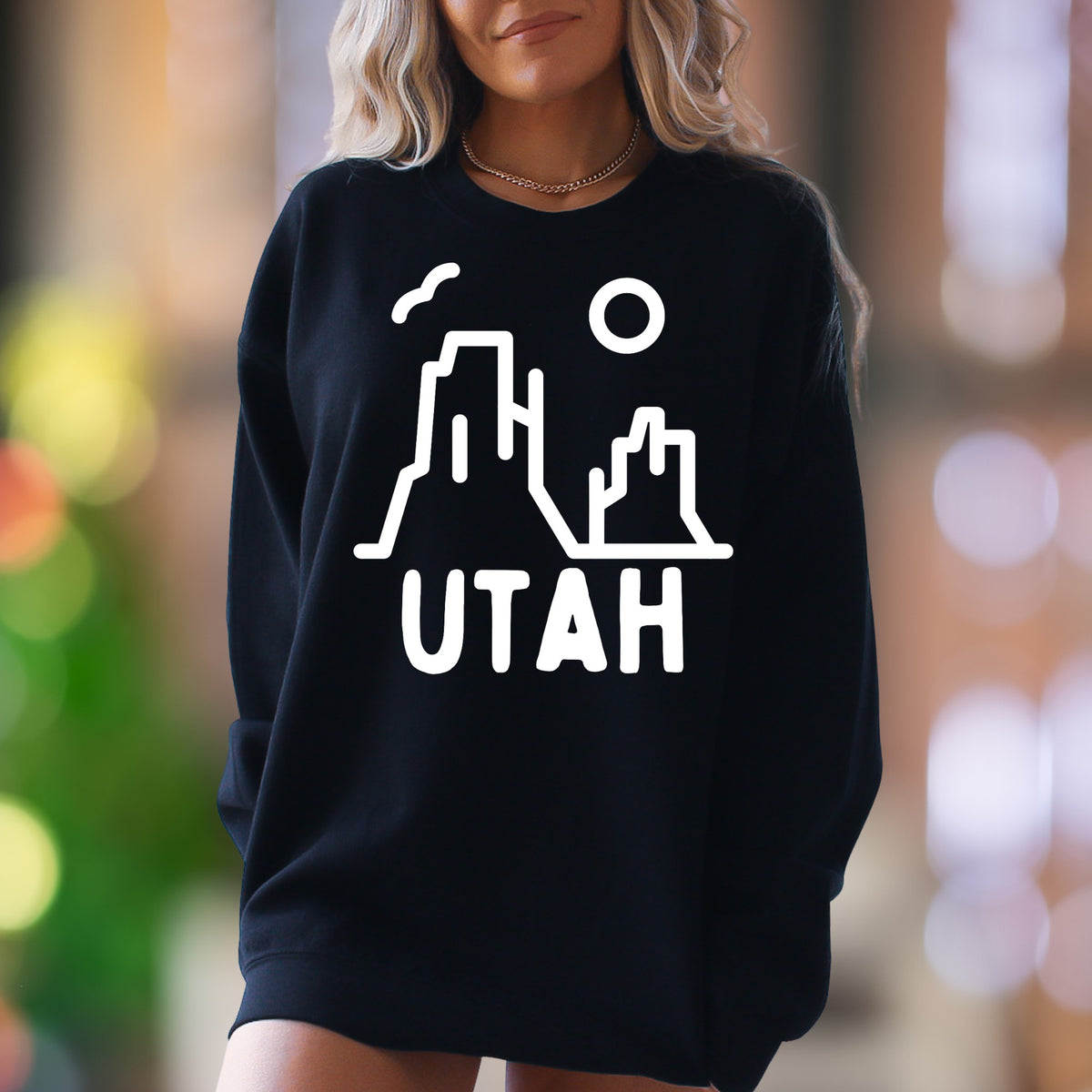 "Utah" | Minimal Nature Graphic Unisex Adult Sweatshirt | Outdoor Lifestyle