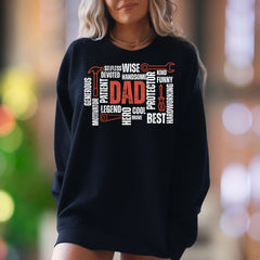 "DAD" Word Cloud Typography Unisex Adult Sweatshirt | Thoughtful Gifting