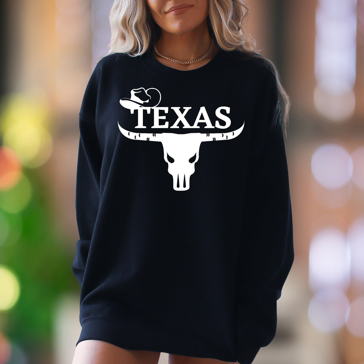 "TEXAS" | Western Skull Unisex Adult Sweatshirt | Lone Star Lifestyle