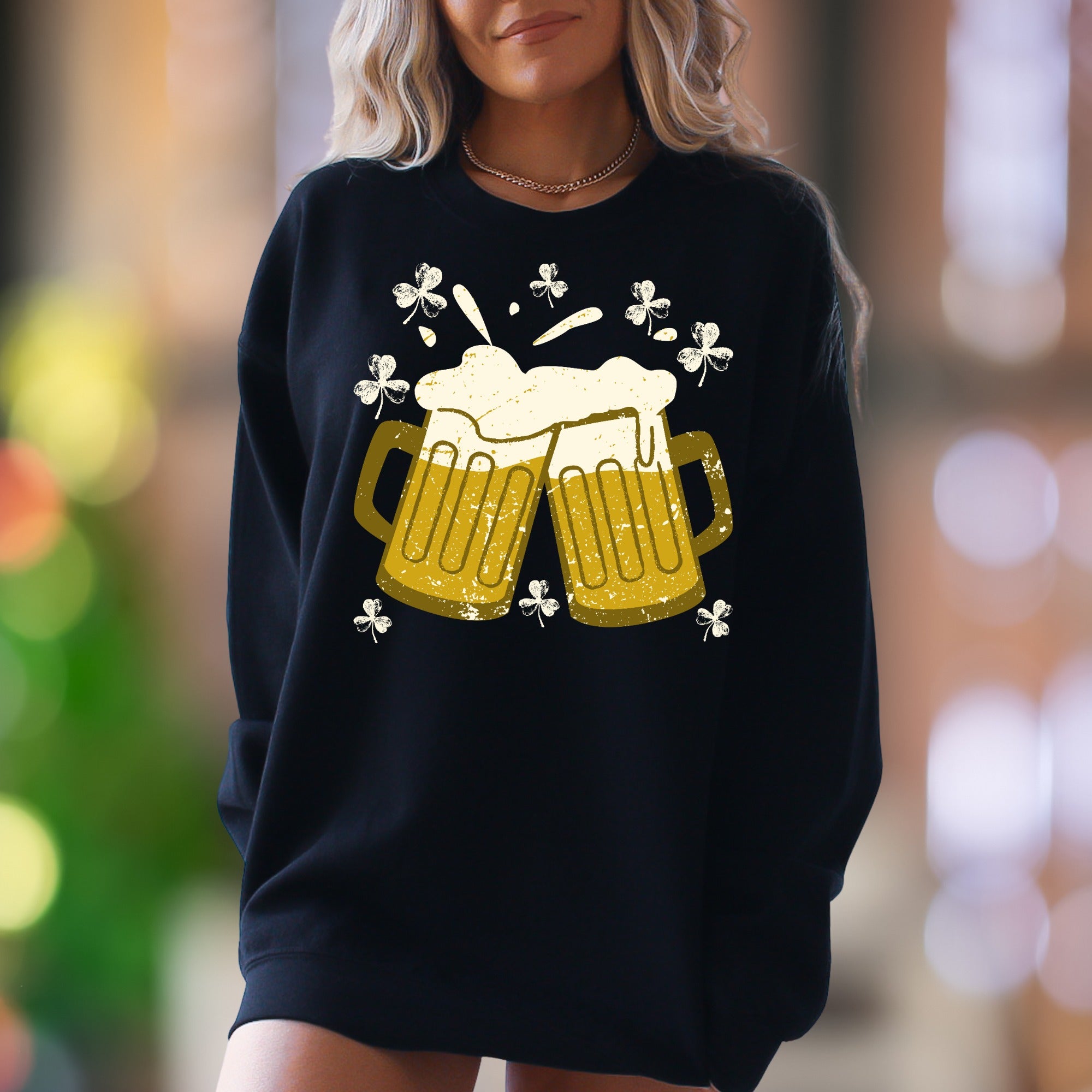 "Cheers & Shamrocks" | Retro St. Patrick's Day Unisex Adult Sweatshirt | Festive Lifestyle Secondary image