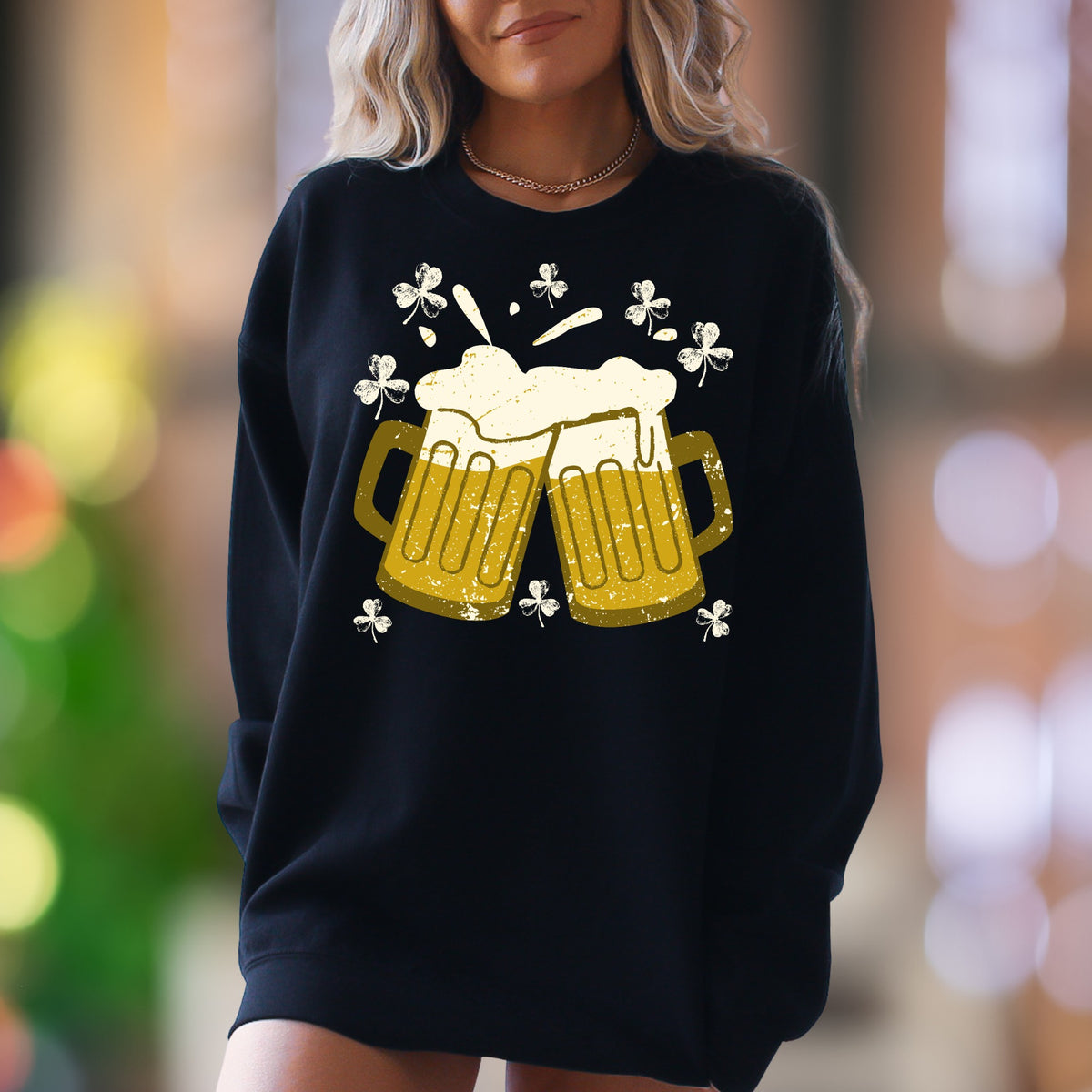 "Cheers & Shamrocks" | Retro St. Patrick's Day Unisex Adult Sweatshirt | Festive Lifestyle