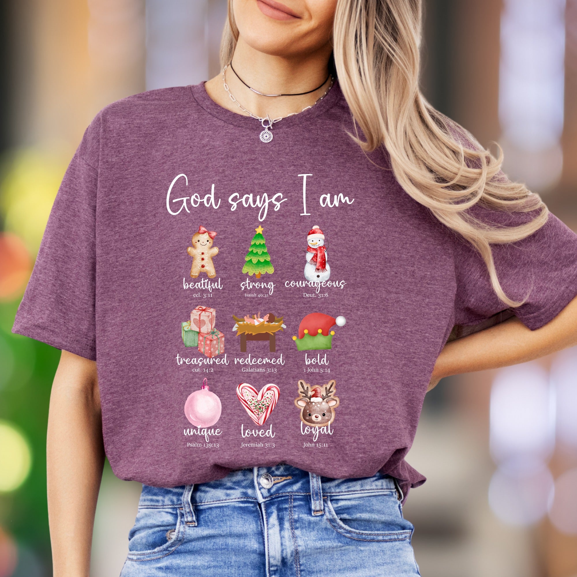 "God says I am" | Christmas Affirmation Unisex Adult T-Shirt | Holiday Lifestyle