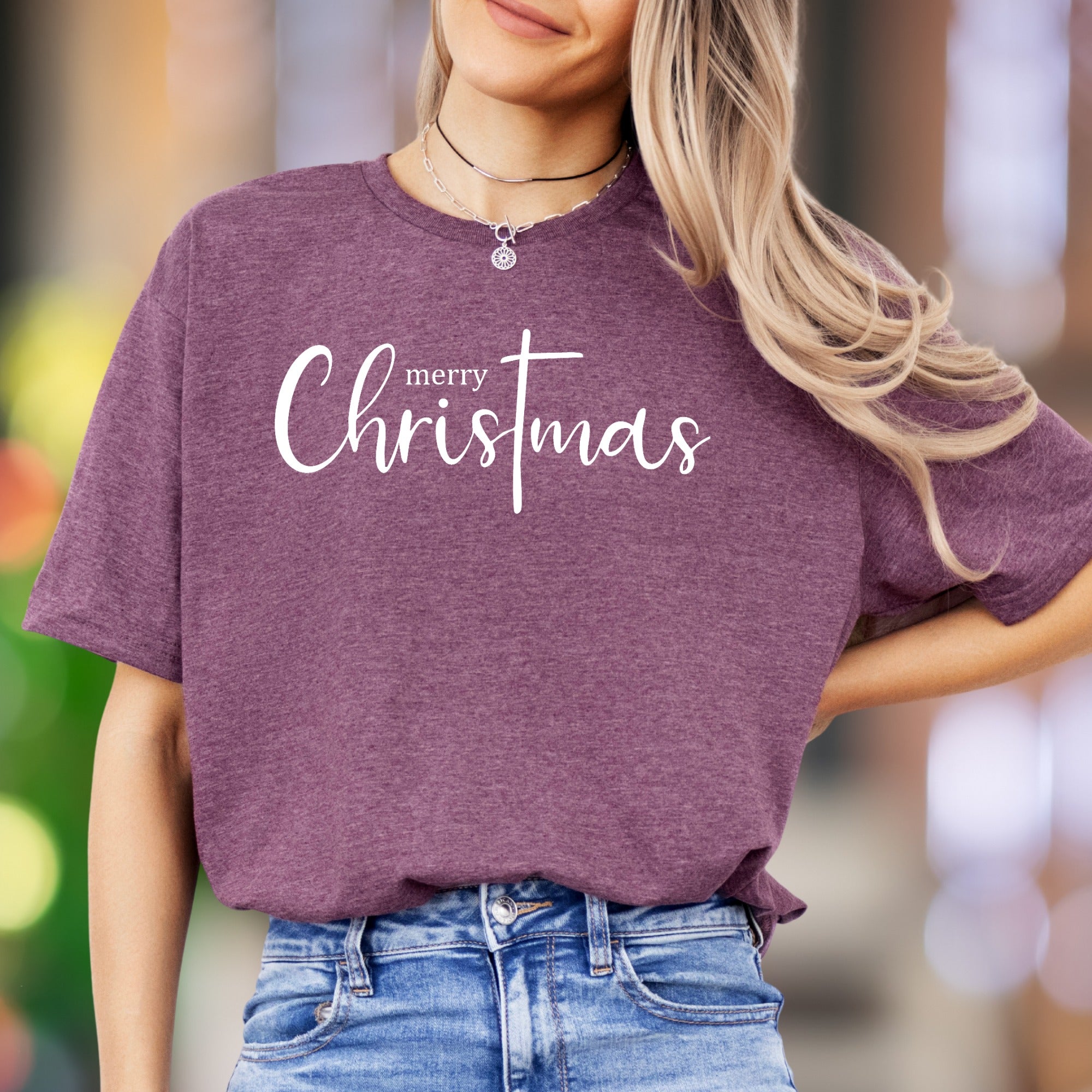 "Merry Christmas" | Script Typography Unisex Adult T-Shirt | Festive Holiday Wear