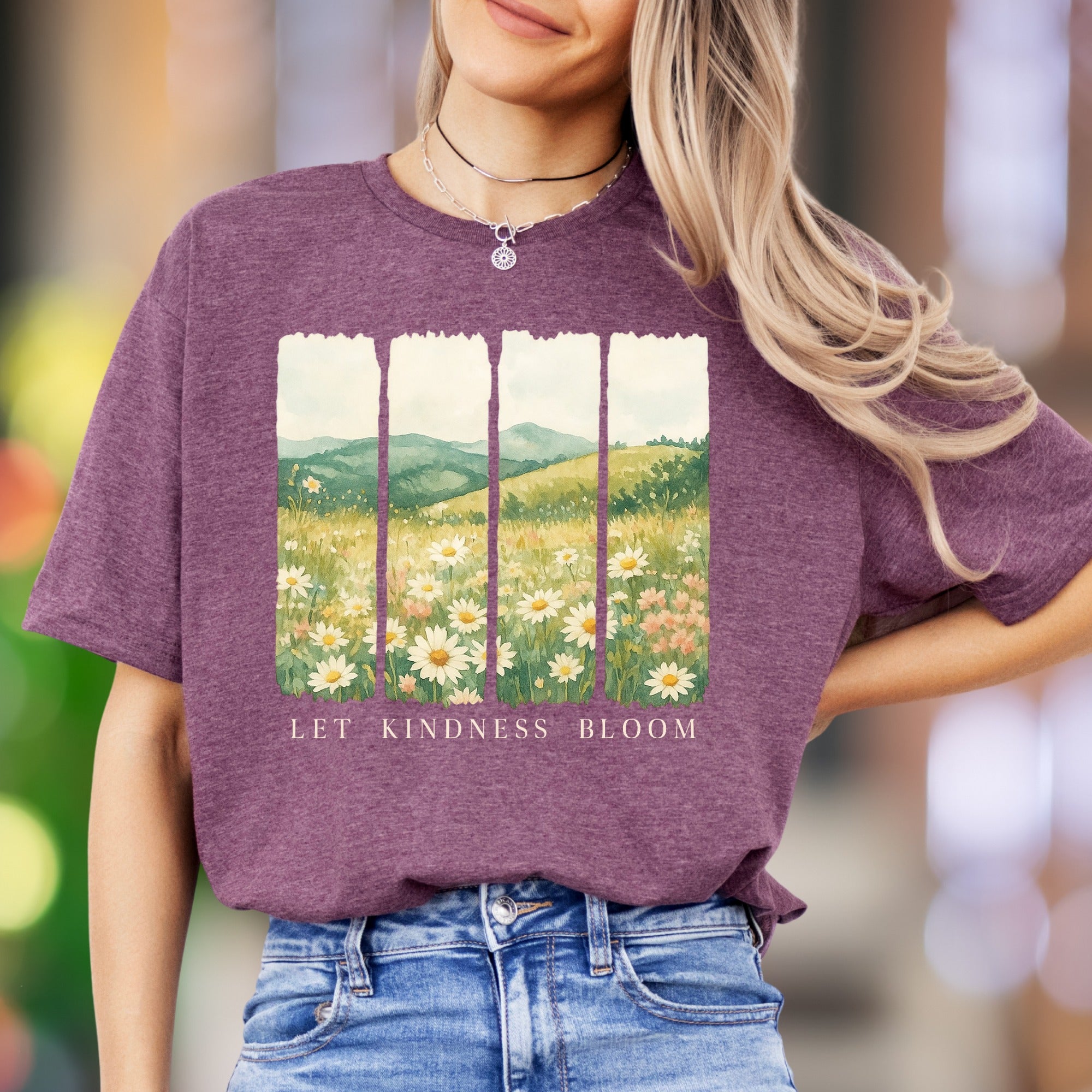 "Let Kindness Bloom" | Nature Landscape Unisex Adult T-Shirt | Gentle Lifestyle