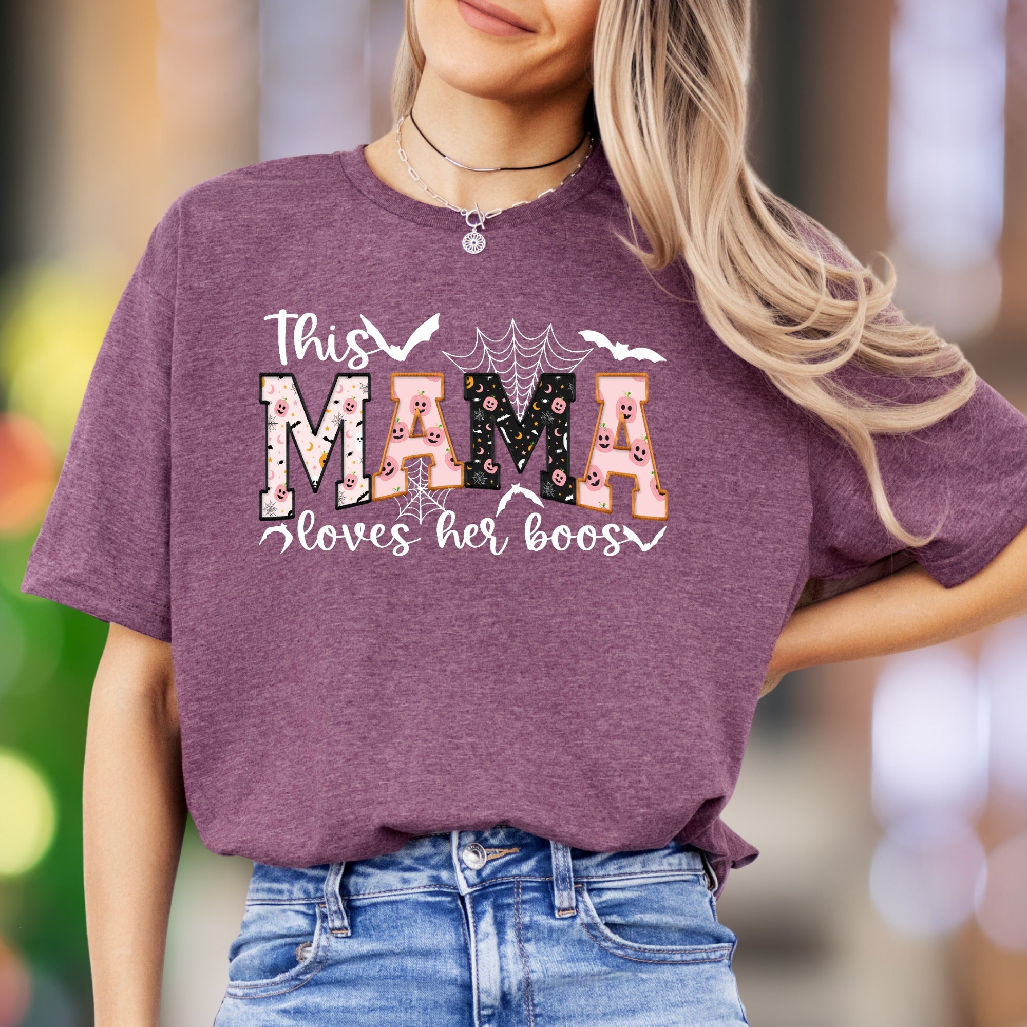 "This Mama Loves Her Boos" | Halloween Graphic Unisex Adult T-Shirt | Funny Lifestyle