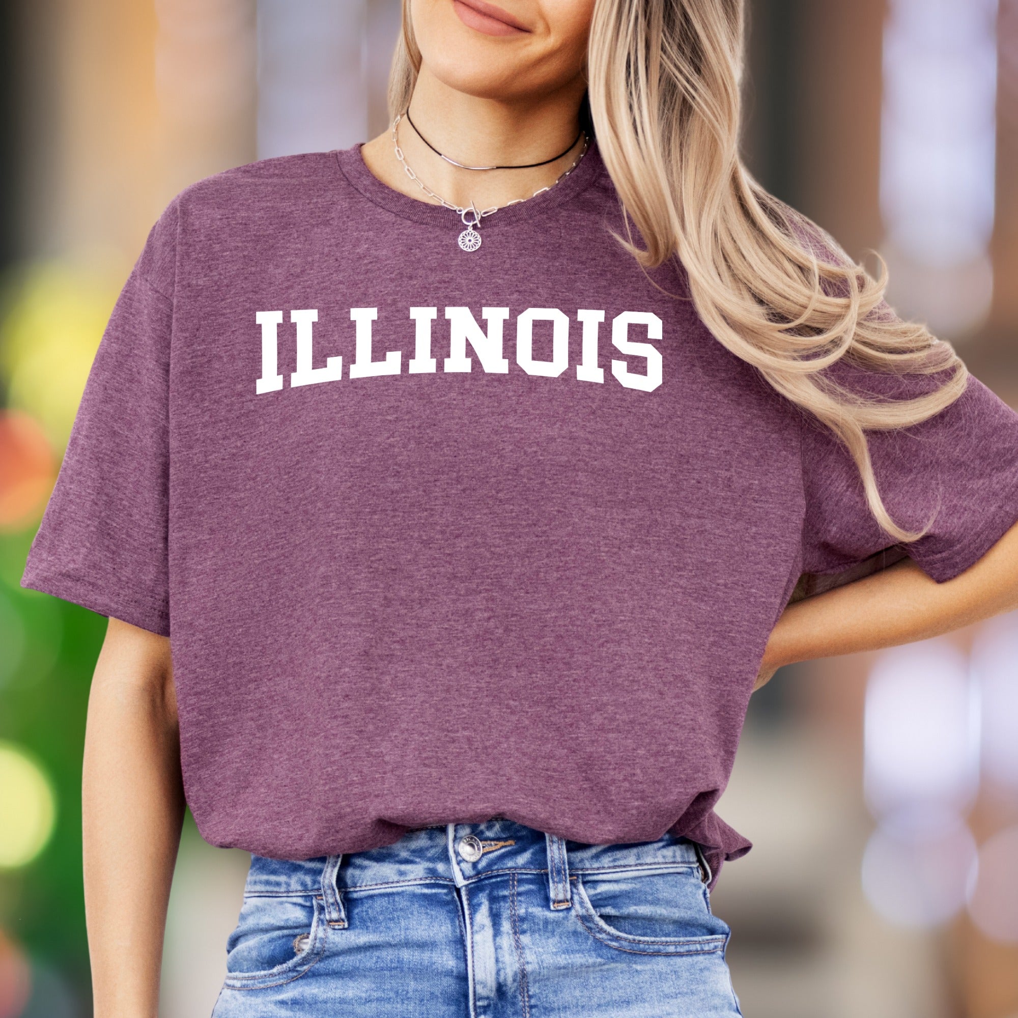 "ILLINOIS" | Bold Typography Unisex Adult T-Shirt | State Pride Lifestyle