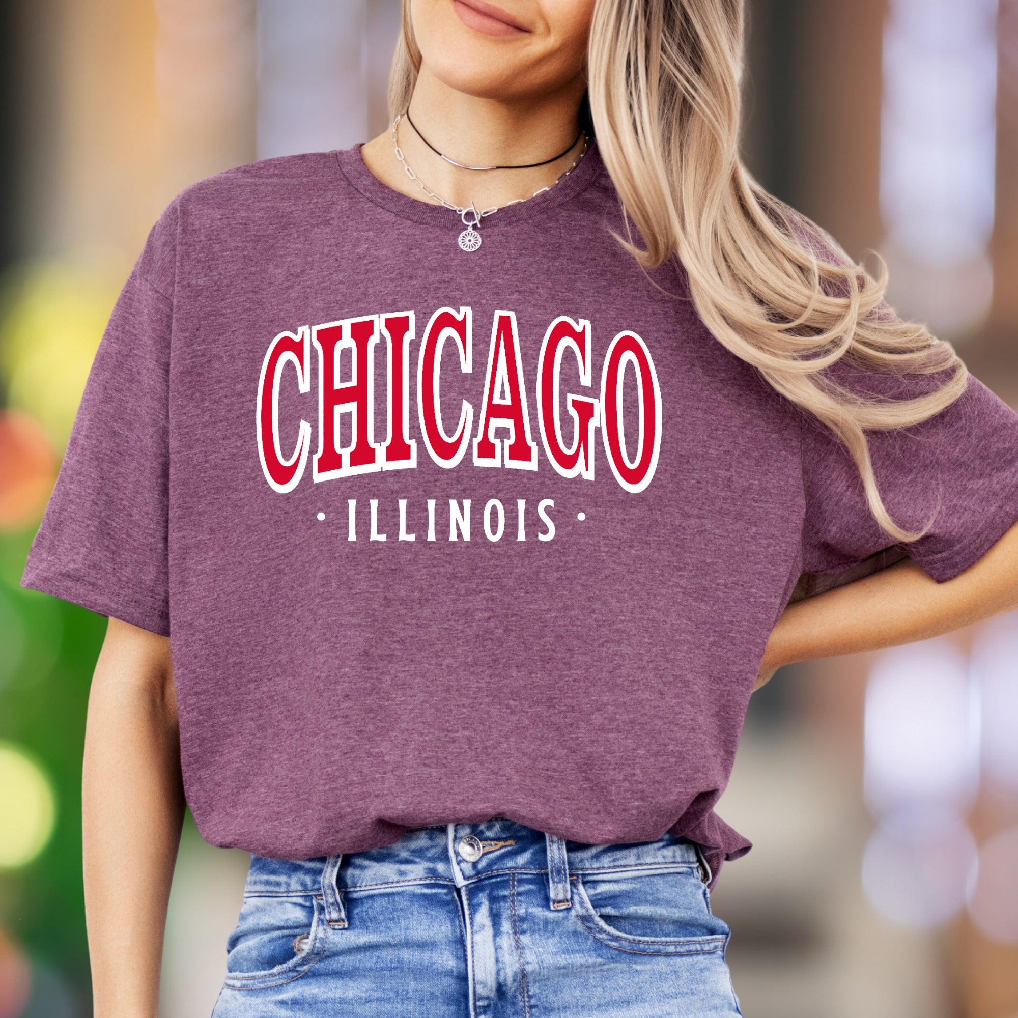 "CHICAGO ILLINOIS" | Bold City Typography Unisex Adult T-Shirt | Local Pride Apparel