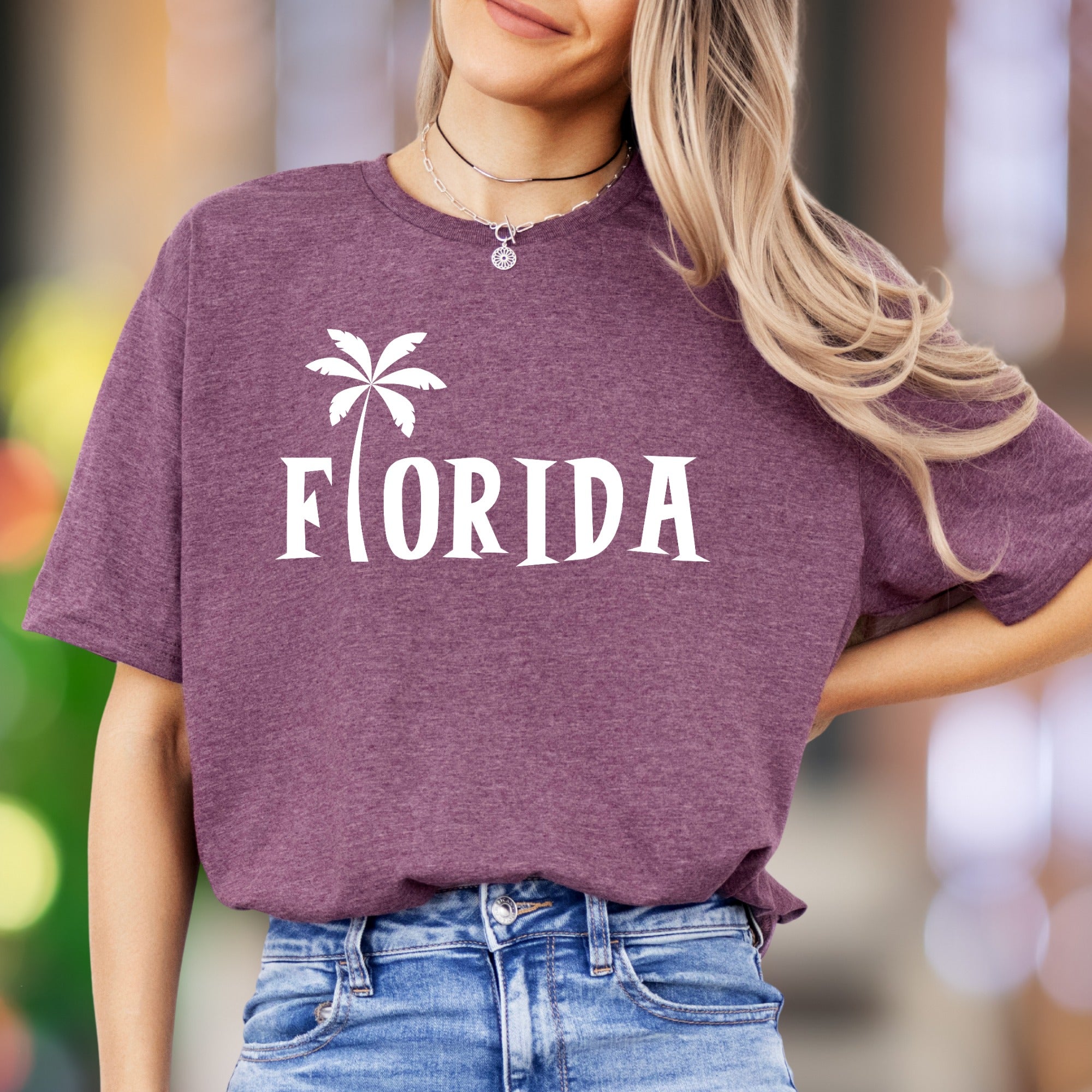 "Florida" | Palm Tree Typography Unisex Adult T-Shirt | Tropical Lifestyle