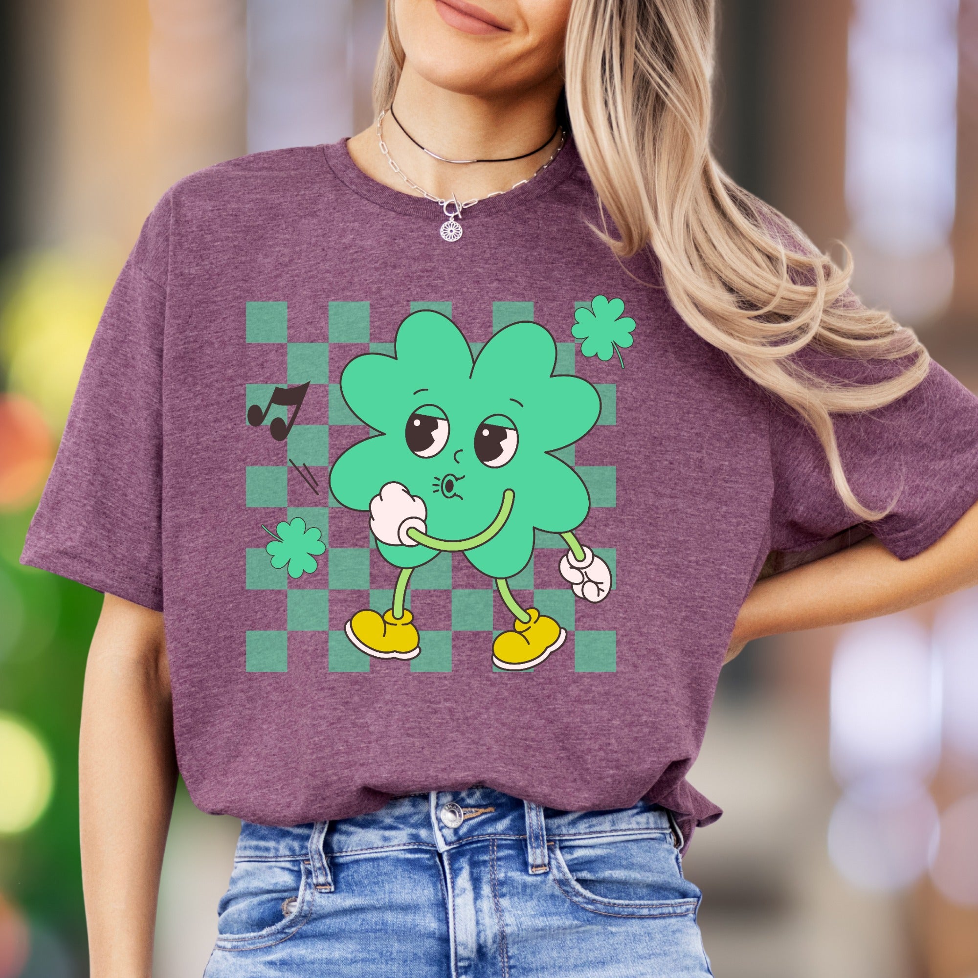 "Groovy Shamrock Dancin'" | Retro Cartoon Unisex Adult T-Shirt | Fun Personality Apparel