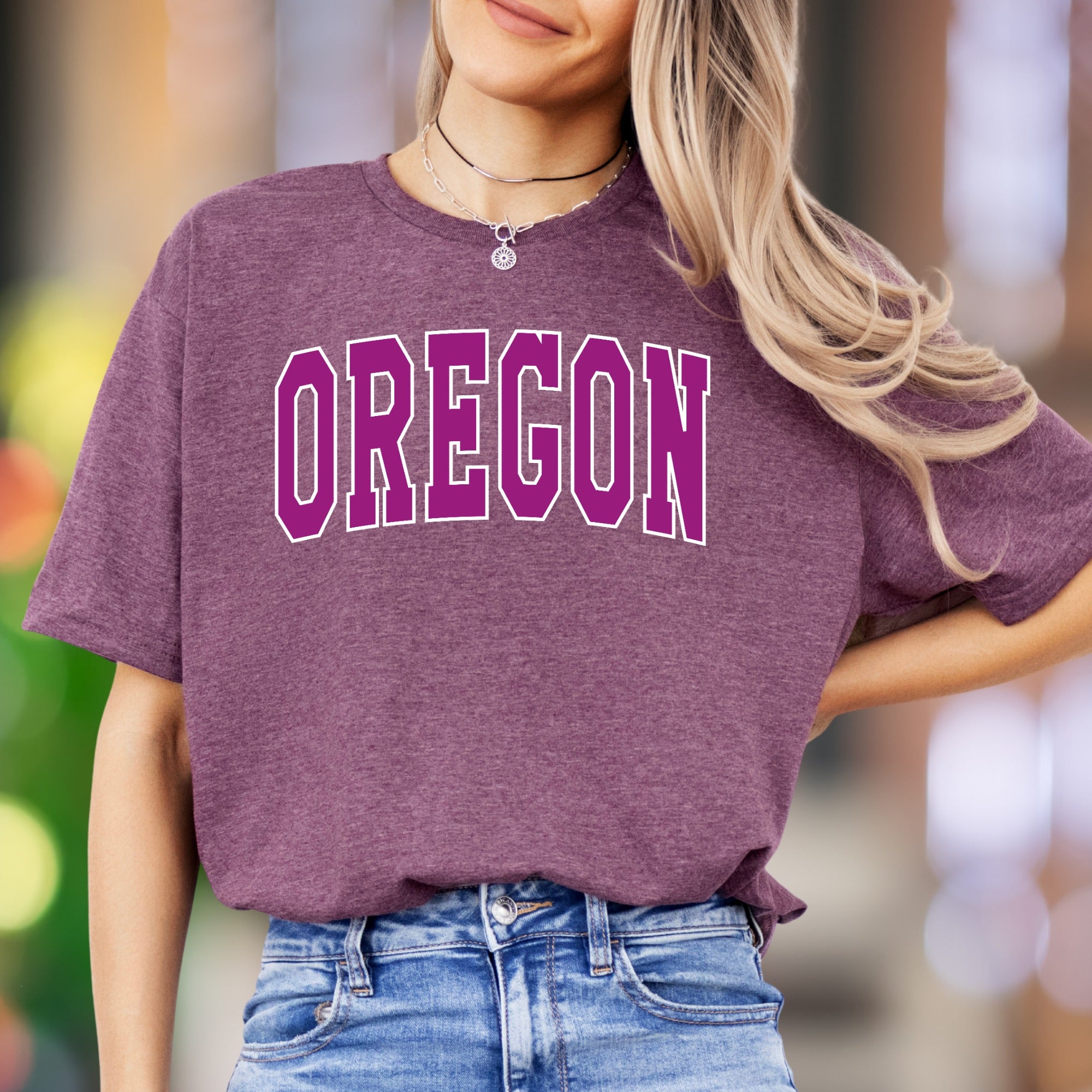 "OREGON" | College Typography Unisex Adult T-Shirt | State Pride