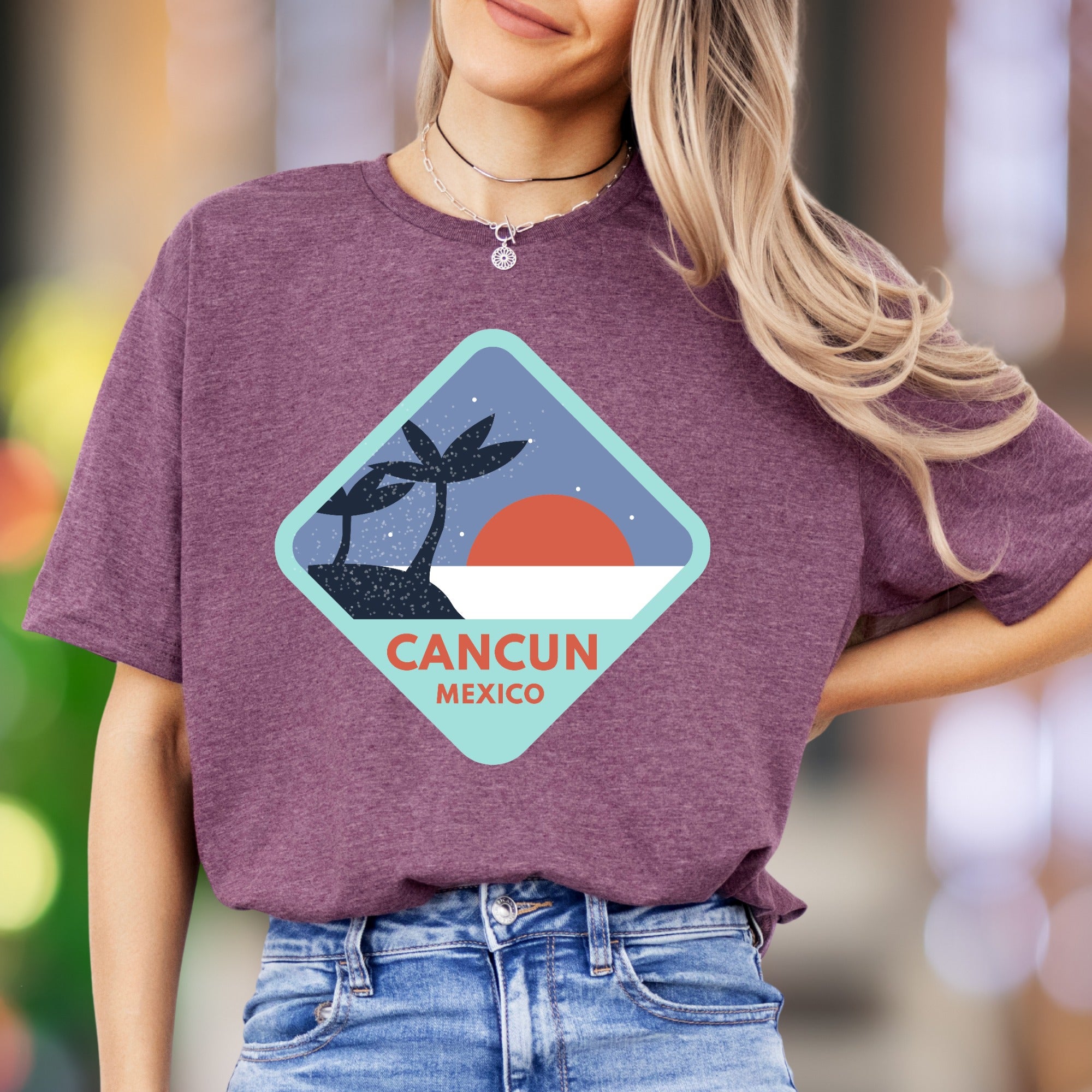 "Cancun Mexico" | Retro Travel Graphic Unisex Adult T-Shirt | Vacation Lifestyle
