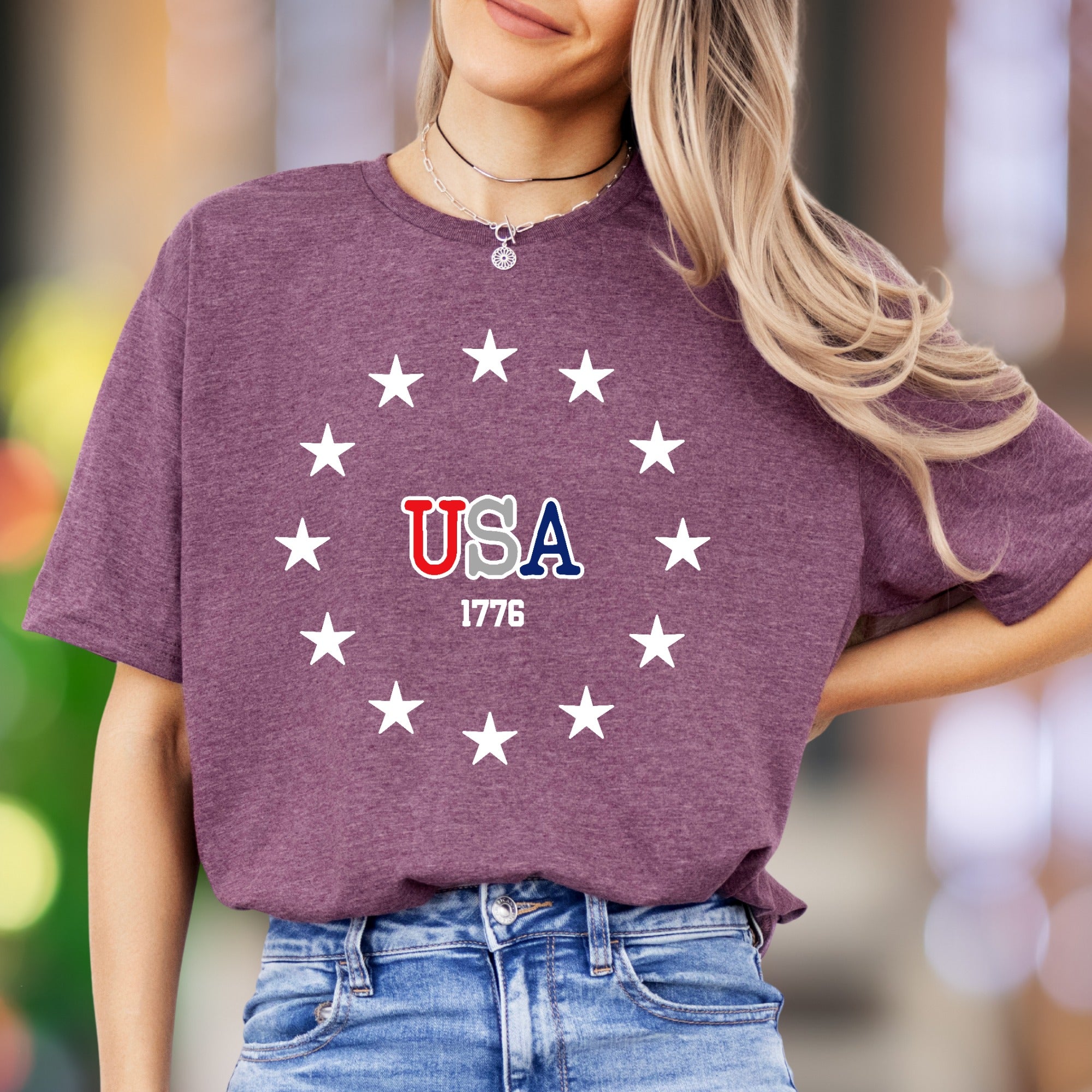"USA 1776" | Retro Patriotic Unisex Adult T-Shirt | American Heritage