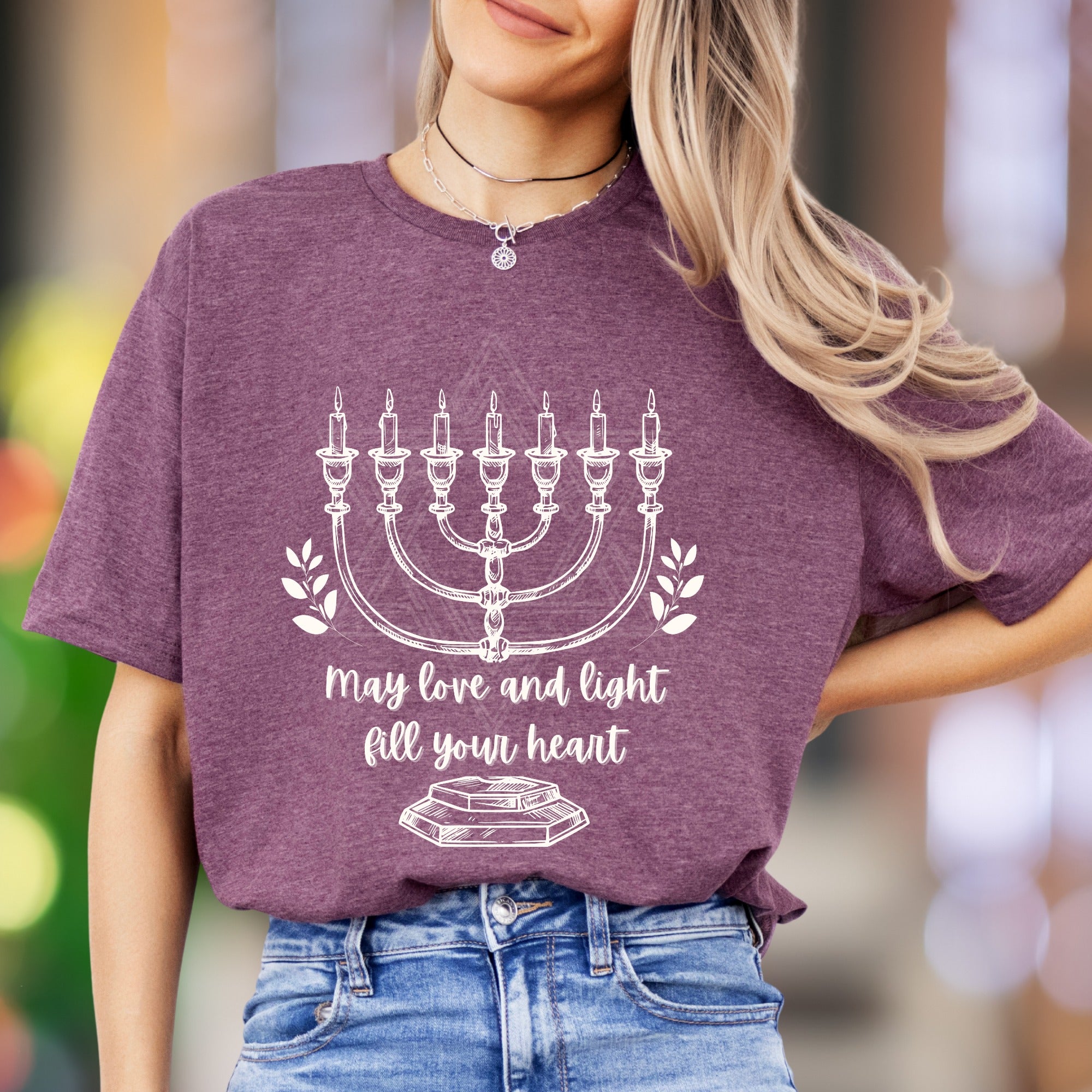 "May Love And Light Fill Your Heart" | Hand-Drawn Graphic Unisex Adult T-Shirt | Heartfelt Lifestyle