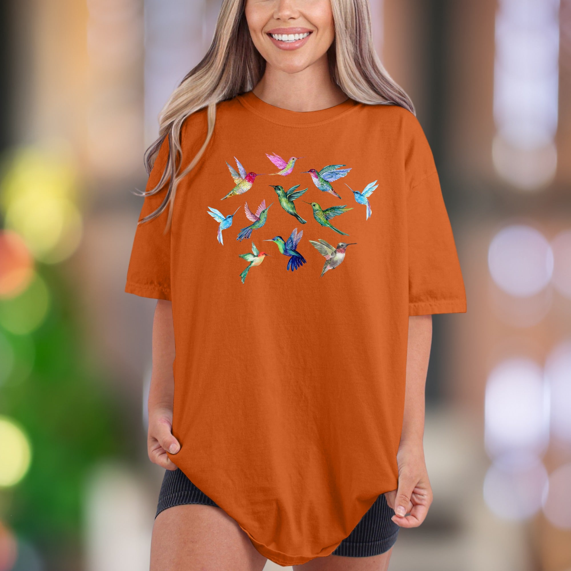 Hummingbird Flock | Comfort Colors Unisex Adult T-Shirt | Vibrant Nature Aesthetic
