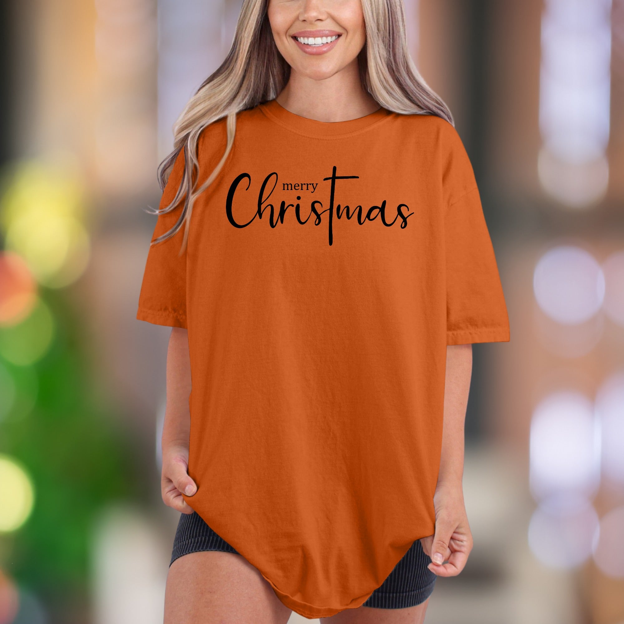 “merry Christmas” | Comfort Colors Unisex Adult T-Shirt | Festive Script Style