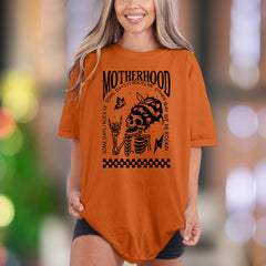 "Motherhood: Some Days I Rock It, Some Days It Rocks Me, Either Way We're Rockin'" | Comfort Colors Unisex Adult T-Shirt | Rocker Mom Lifestyle