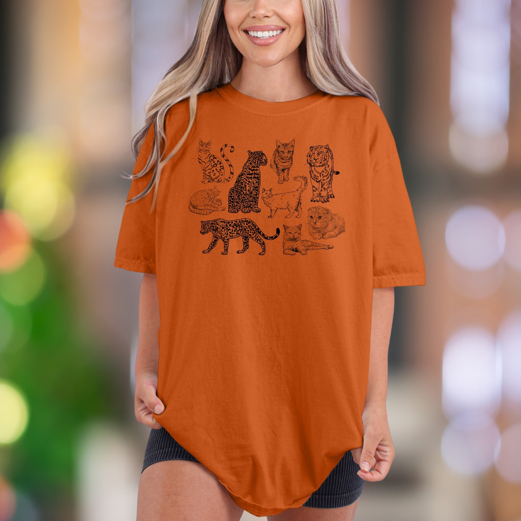 Feline Friends Collage | Comfort Colors Unisex Adult T-Shirt | Vintage Cat Lover Style