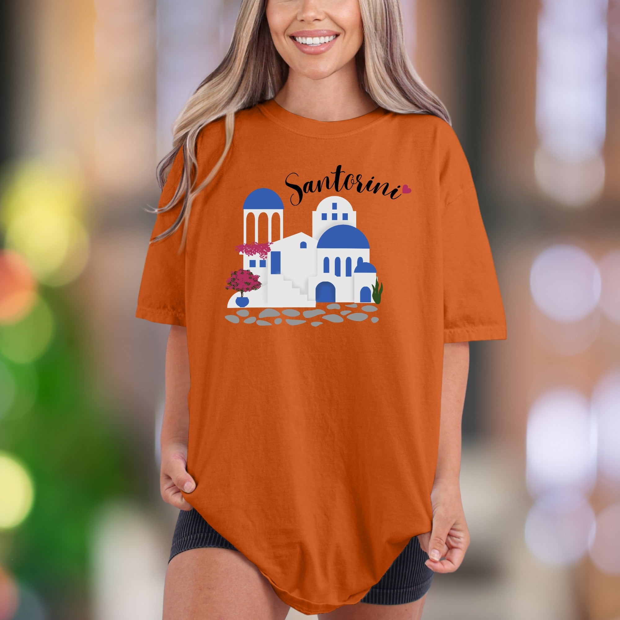 "Santorini" | Comfort Colors Unisex Adult T-Shirt | Travel & Wanderlust Style