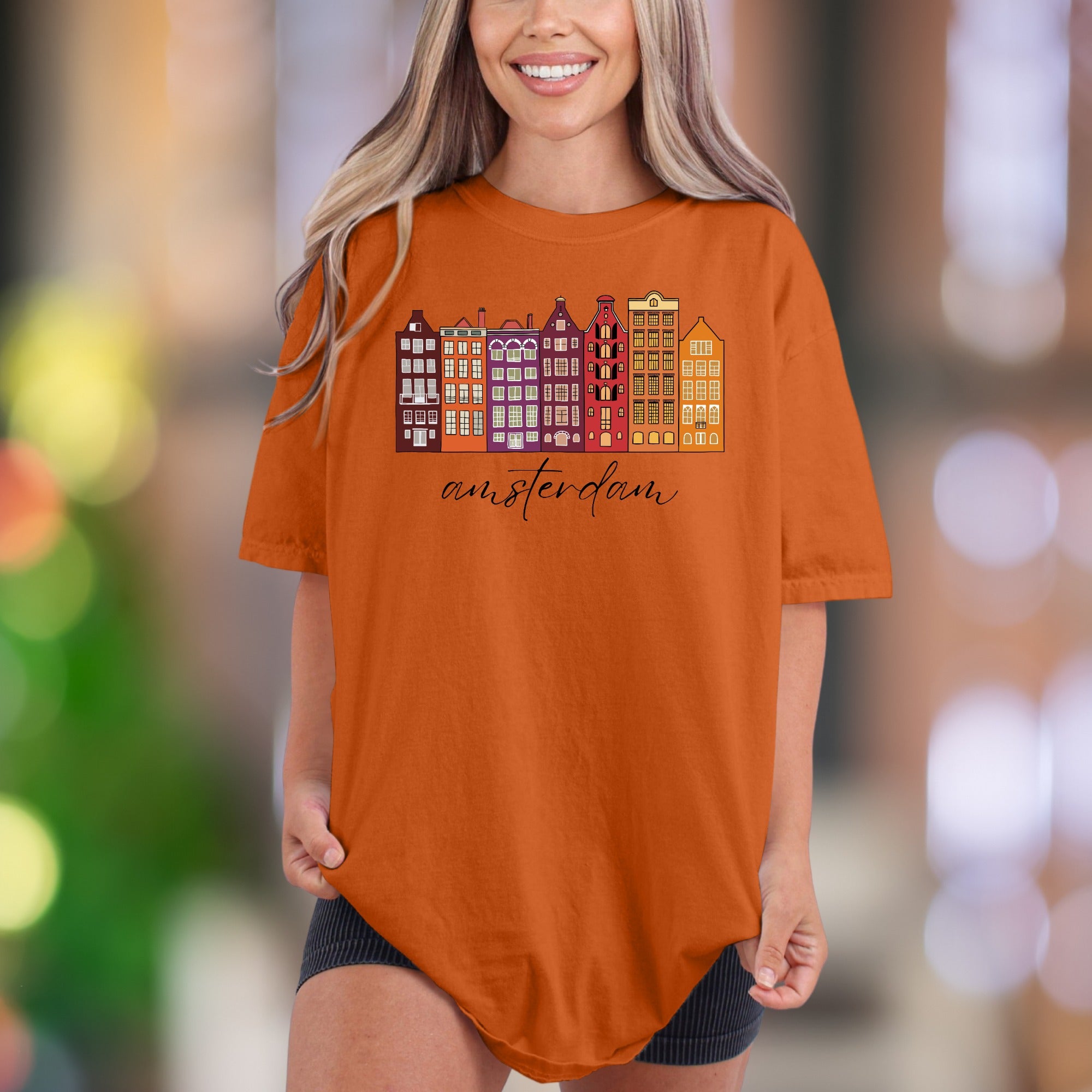 Amsterdam | Comfort Colors Unisex Adult T-Shirt | Travel Cityscape Souvenir Tee