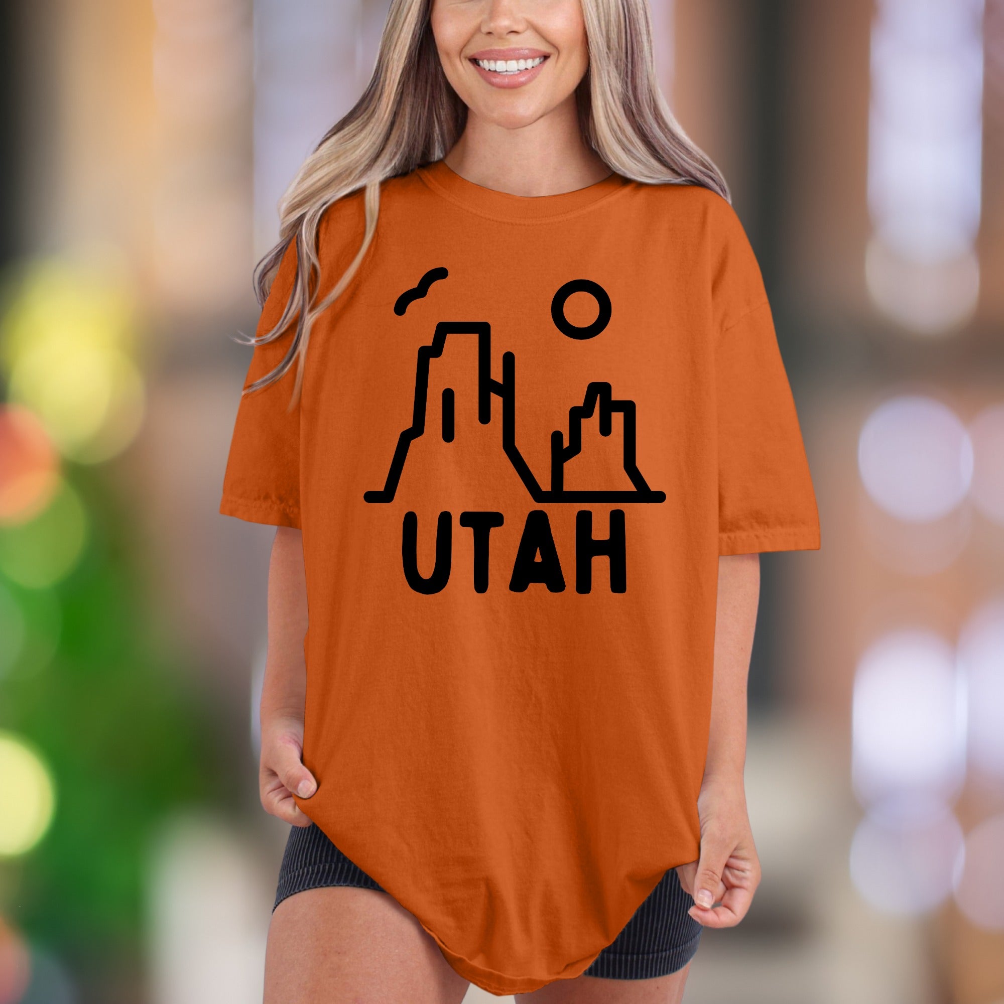 “UTAH” Minimalist Mountain Graphic | Comfort Colors Unisex Adult T-Shirt | Rustic Travel Style