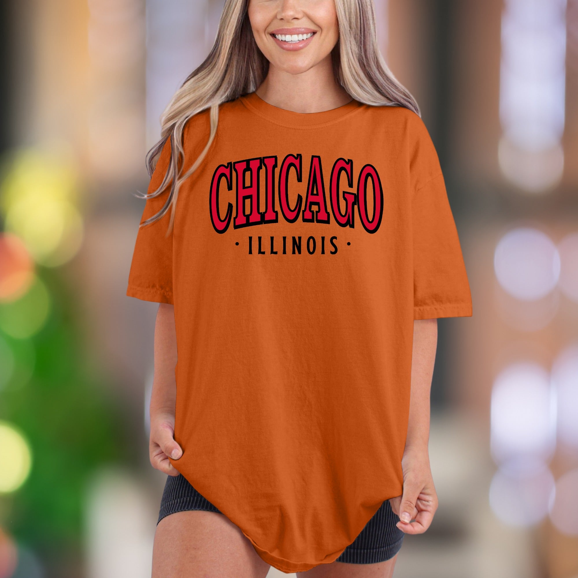 "CHICAGO • ILLINOIS •" | Comfort Colors Unisex Adult T-Shirt | Classic City Style