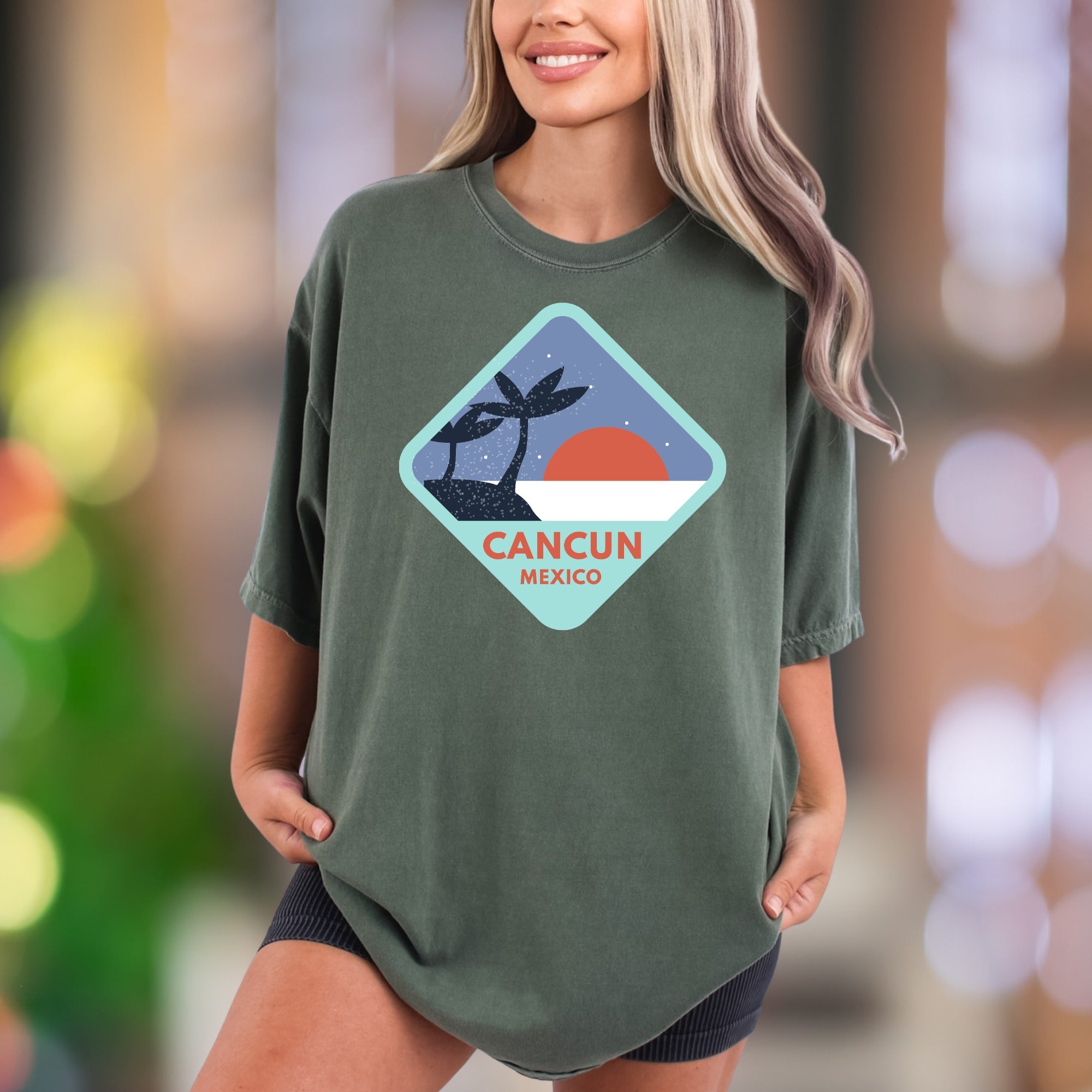 "Cancun Mexico" | Comfort Colors Unisex Adult T-Shirt | Retro Travel Lifestyle