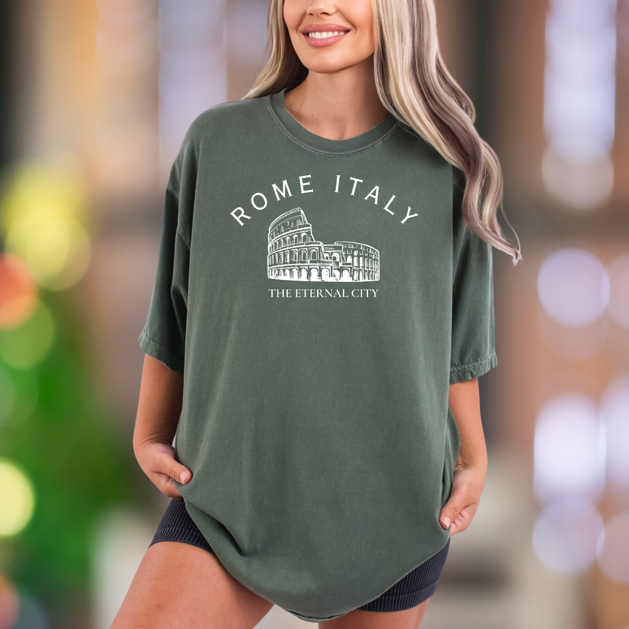 "ROME ITALY The Eternal City" | Comfort Colors Unisex Adult T-Shirt | Vintage Travel Enthusiast Tee
