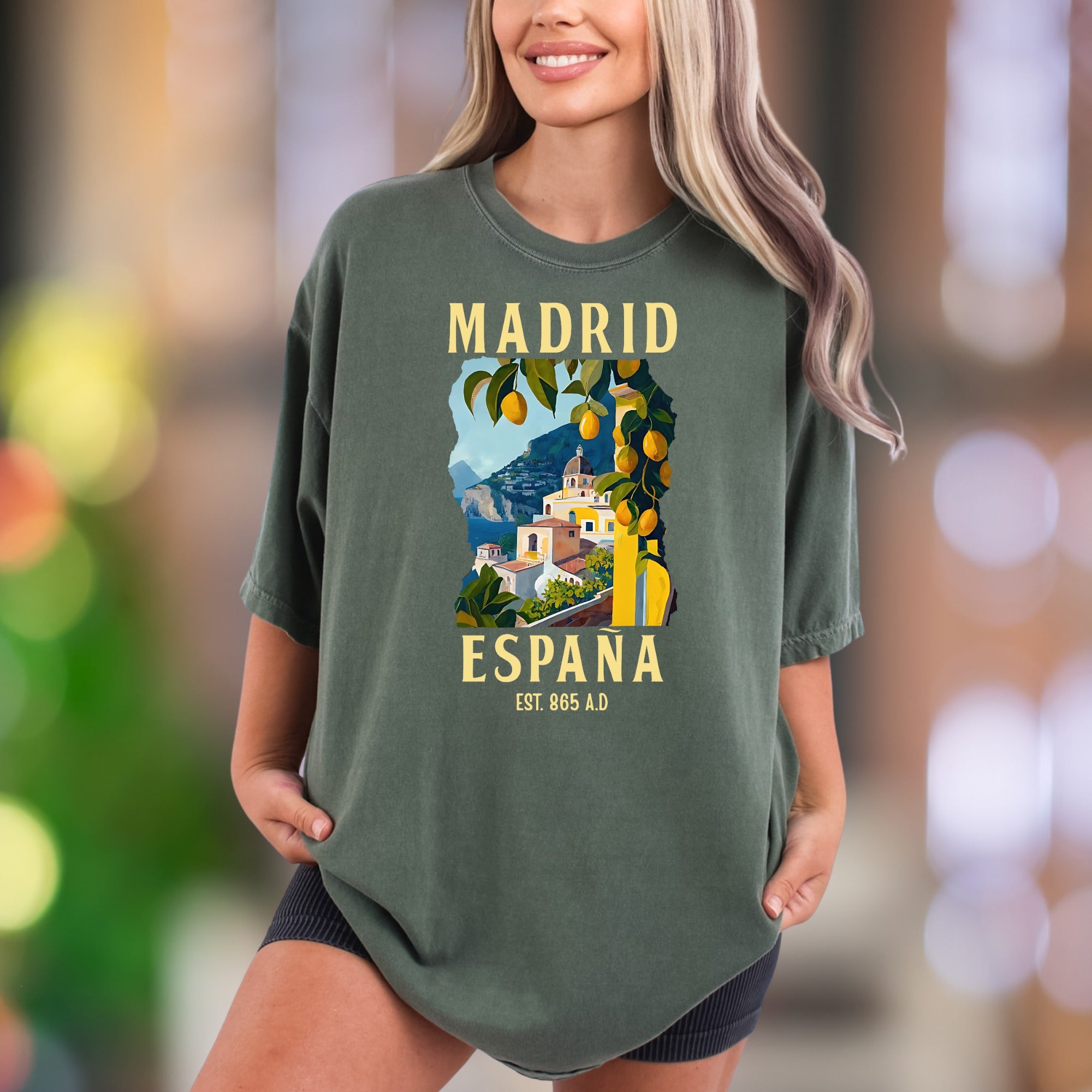 Madrid España Est. 865 A.D. | Comfort Colors Unisex Adult T-Shirt | Vintage Travel Lifestyle