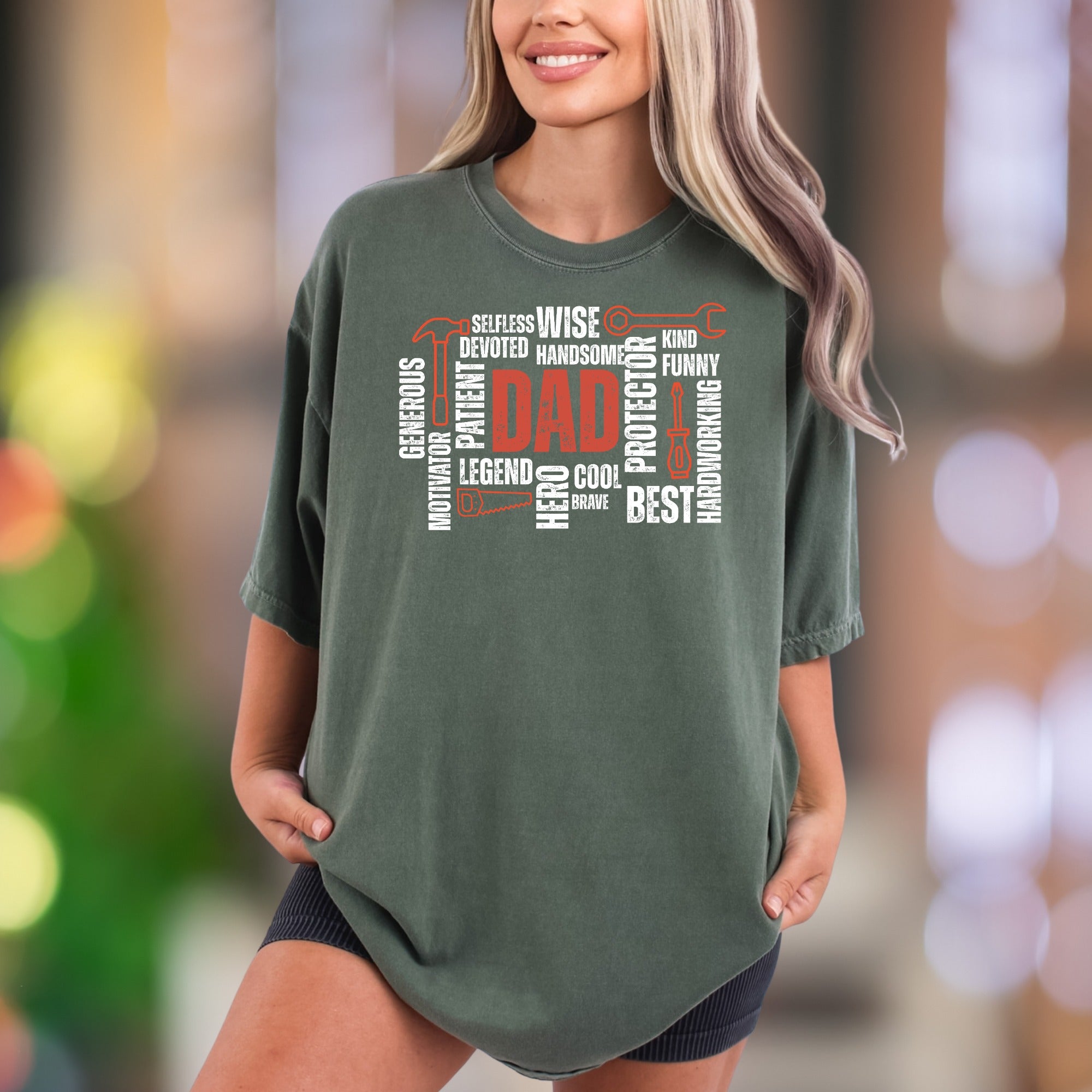 "Dad" Word Cloud | Comfort Colors Unisex Adult T-Shirt | Heartfelt Lifestyle Gift