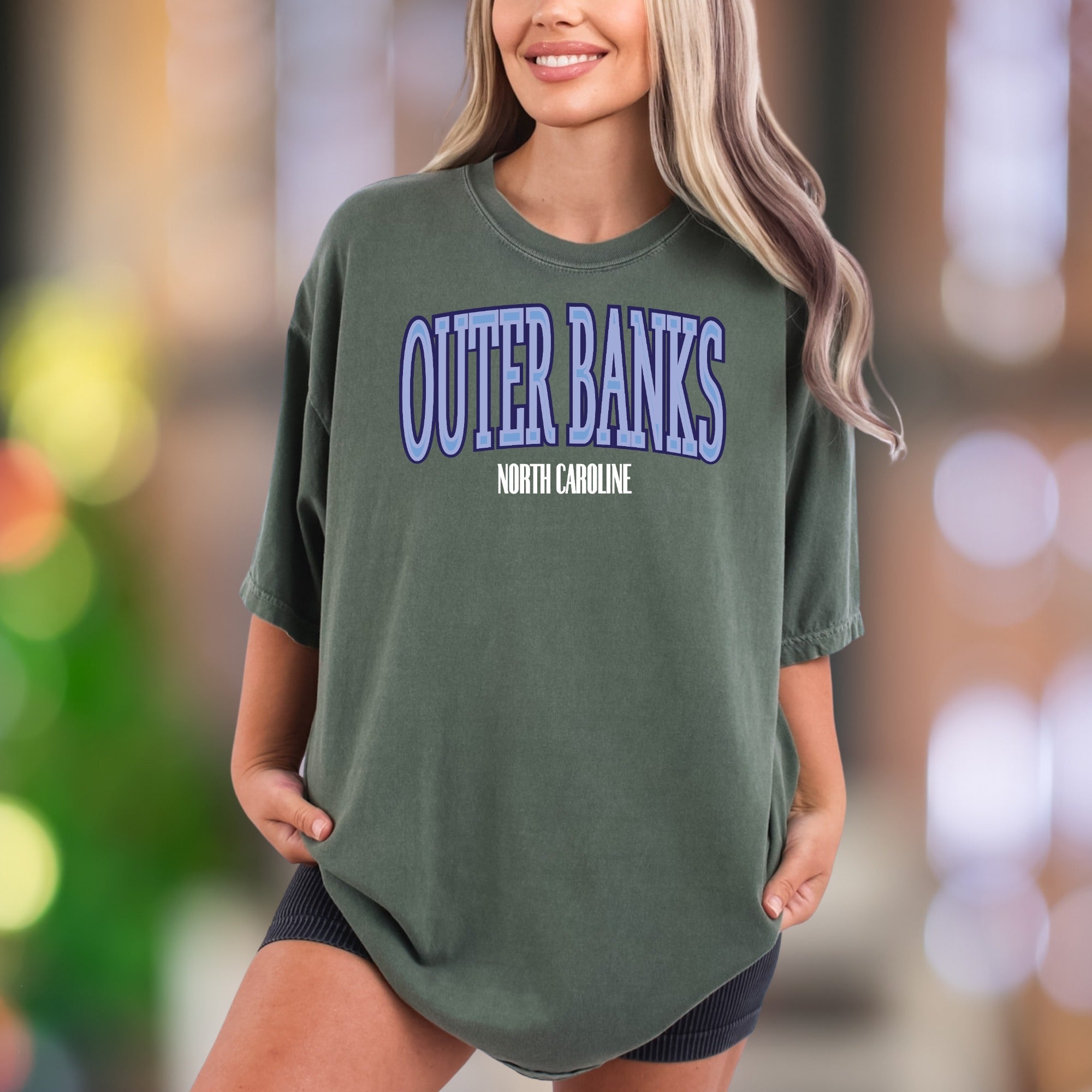 "Outer Banks North Carolina" | Comfort Colors Unisex Adult T-Shirt | Retro Coastal Lifestyle