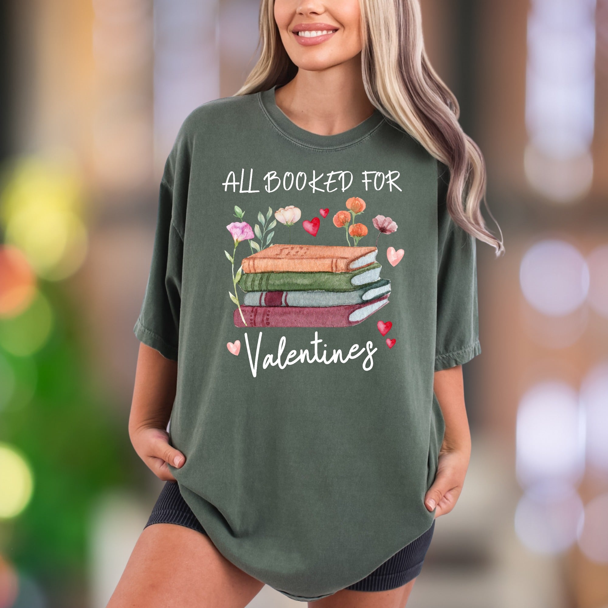 "All Booked For Valentines" | Comfort Colors Unisex Adult T-Shirt | Romantic Reader Style