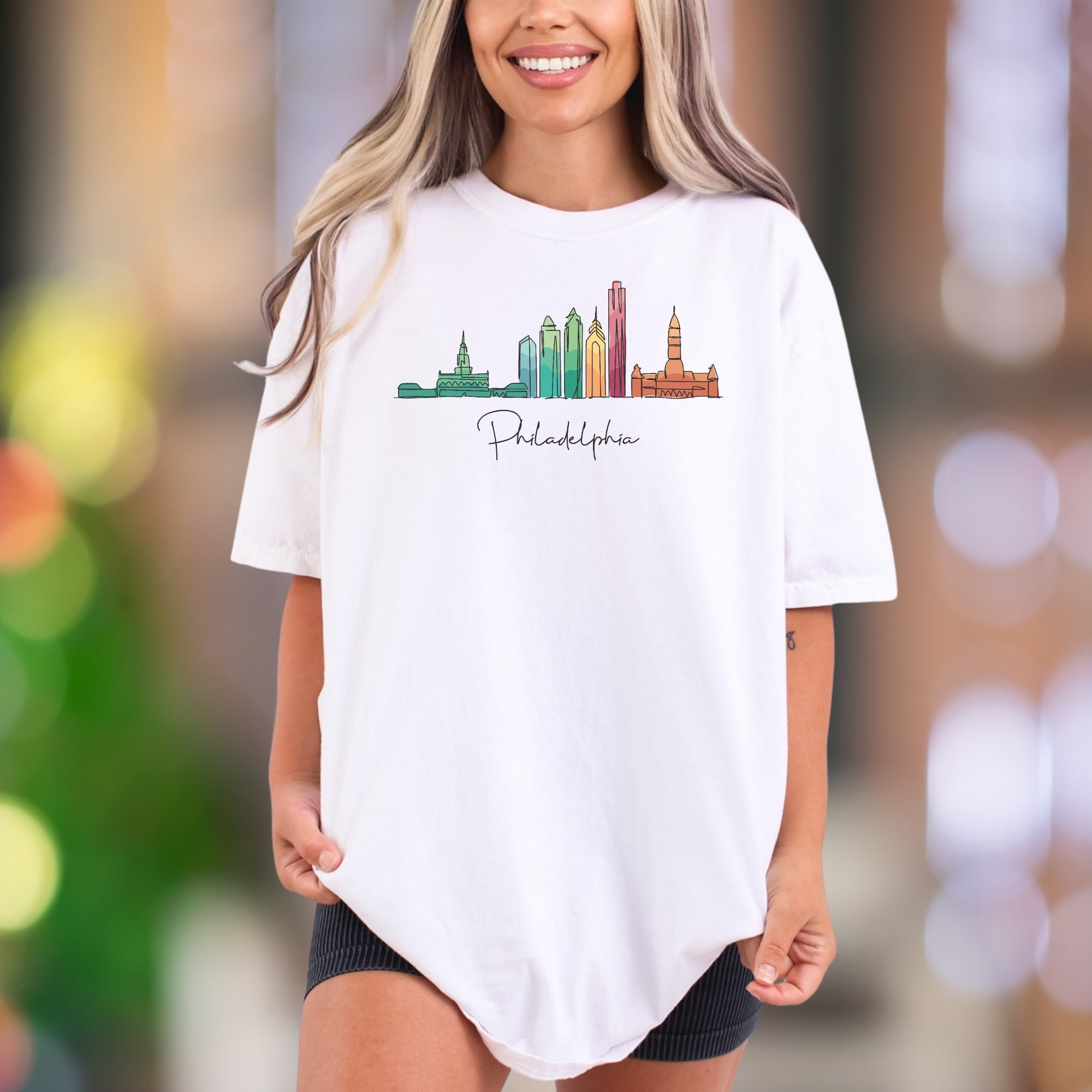 Pittsburgh Skyline | Comfort Colors Unisex Adult T-Shirt | Colorful Cityscape Design