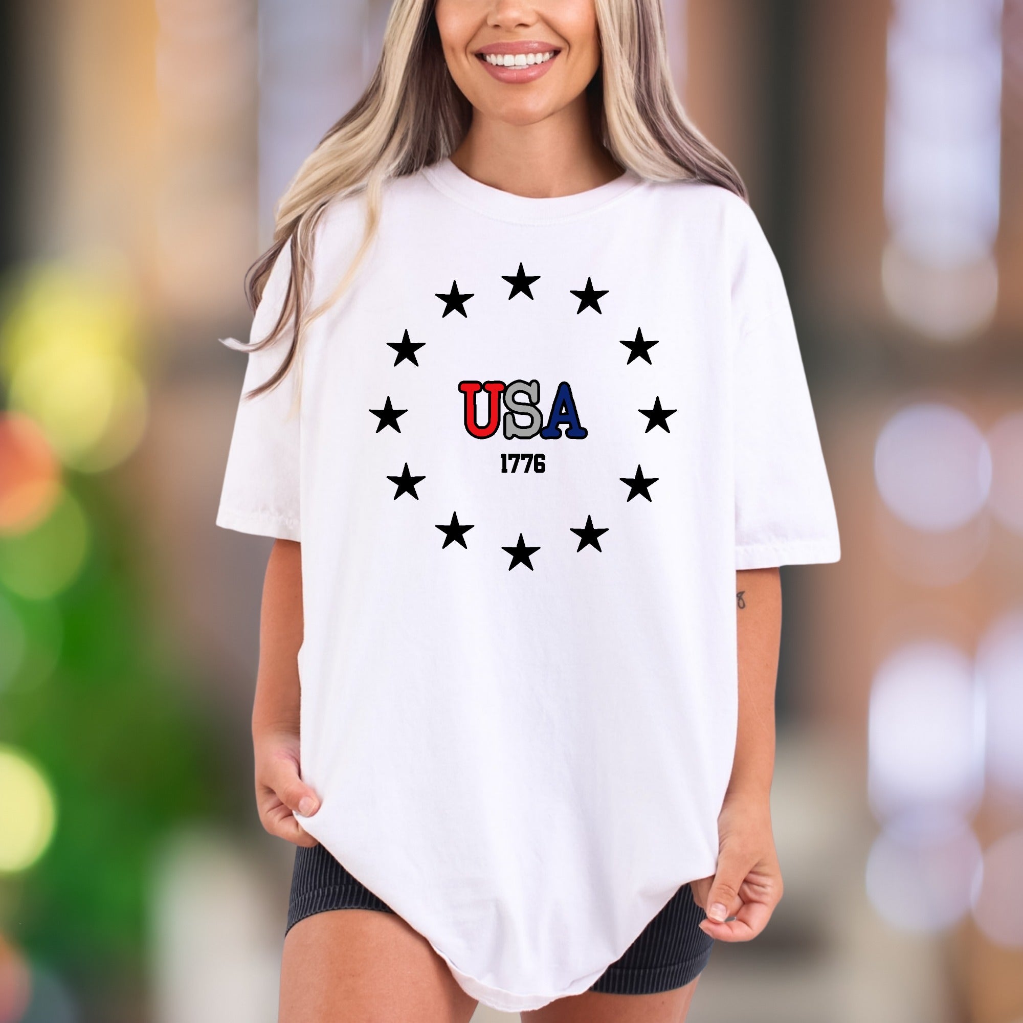 "USA 1776" | Comfort Colors Unisex Adult T-Shirt | Patriotic Vintage Style