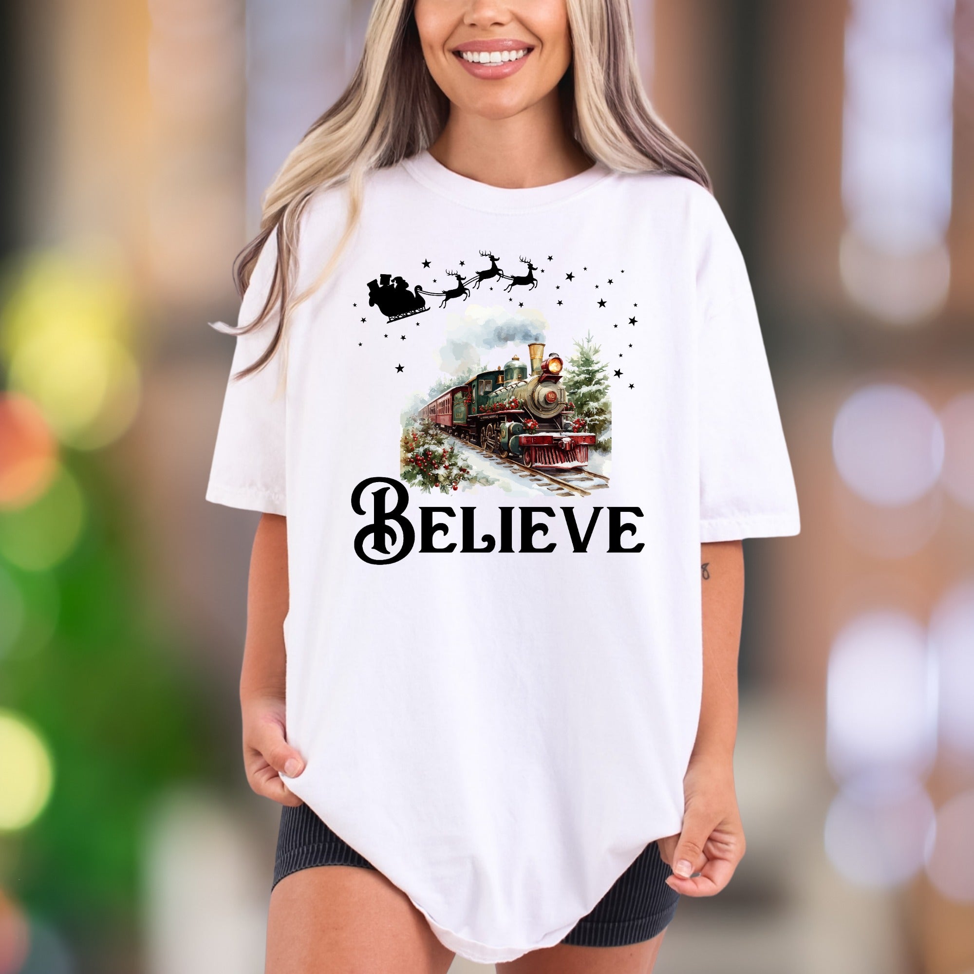 "Believe" | Comfort Colors Unisex Adult T-Shirt | Vintage Holiday Lifestyle