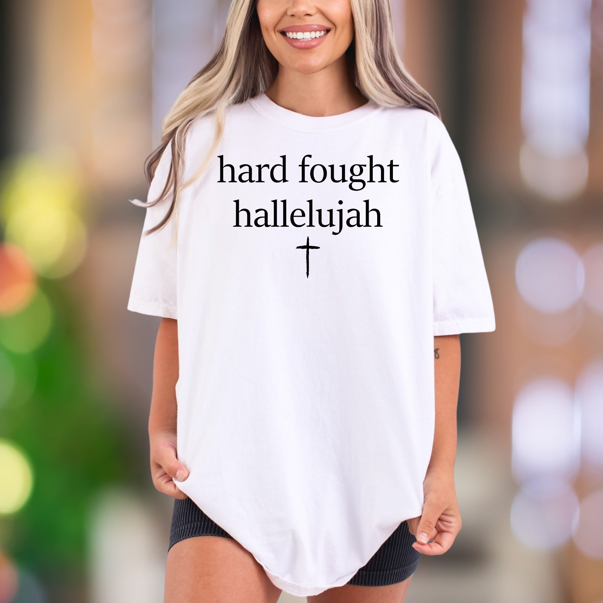 "Hard Fought Hallelujah" | Comfort Colors Unisex Adult T-Shirt | Faith-Inspired Vintage Style