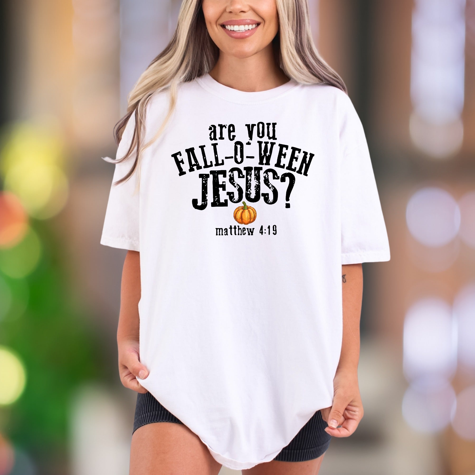 “Are You Fall-O-WEEN Jesus?" | Comfort Colors Unisex Adult T-Shirt | Humorous Fall Faith Tee