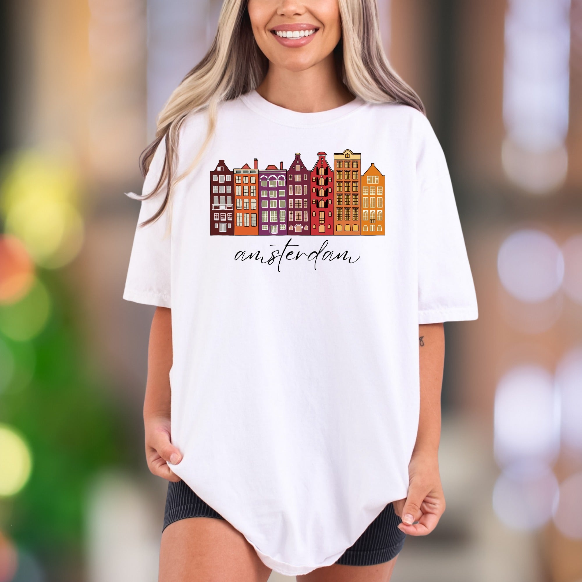 Amsterdam | Comfort Colors Unisex Adult T-Shirt | Travel Cityscape Souvenir Tee