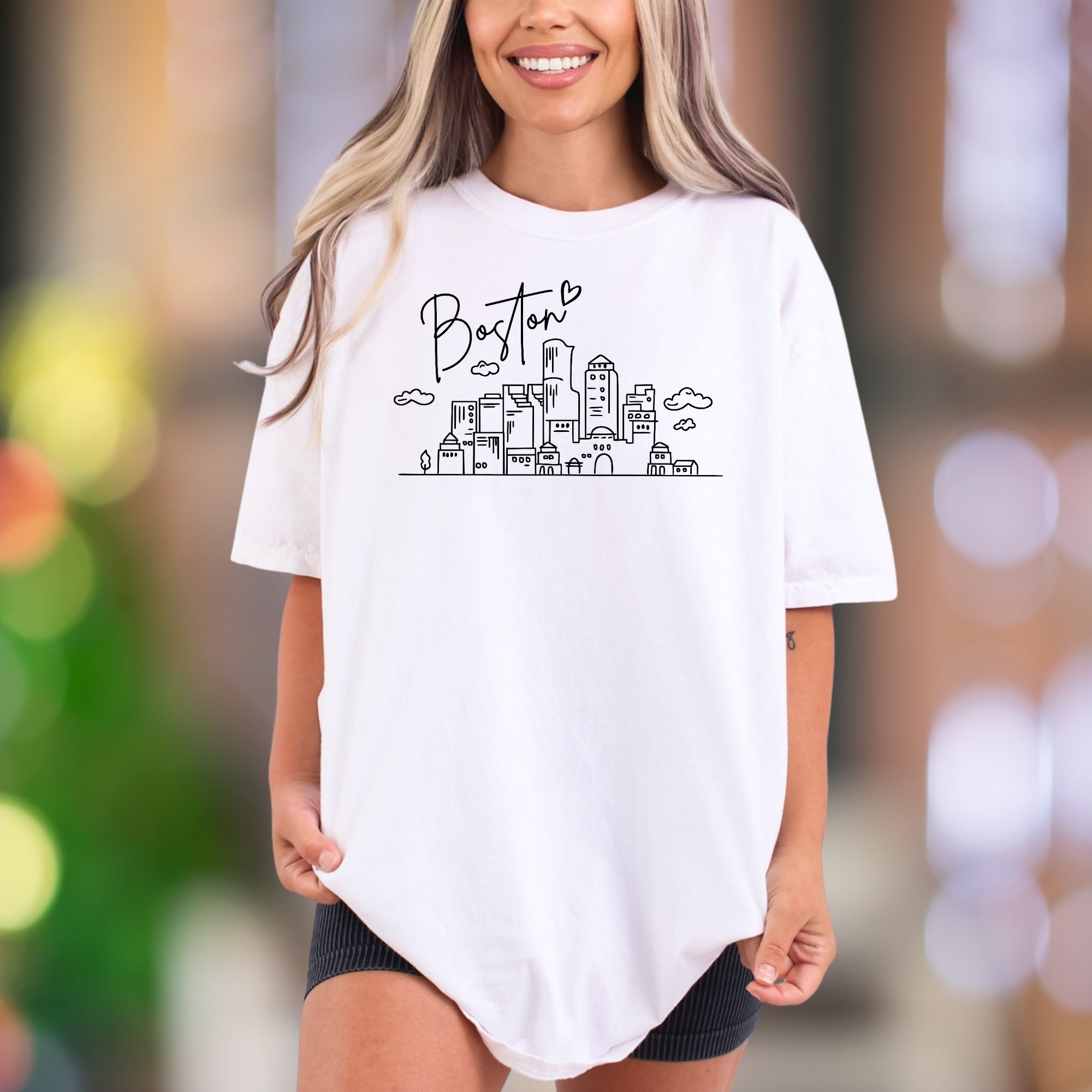 "Boston" | Comfort Colors Unisex Adult T-Shirt | Minimal Cityscape Style