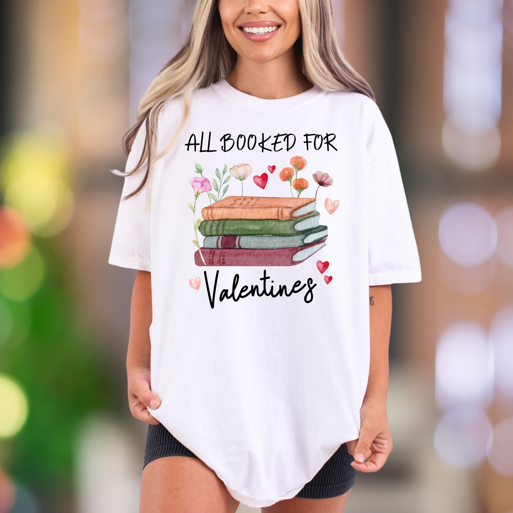 "All Booked For Valentines" | Comfort Colors Unisex Adult T-Shirt | Romantic Reader Style